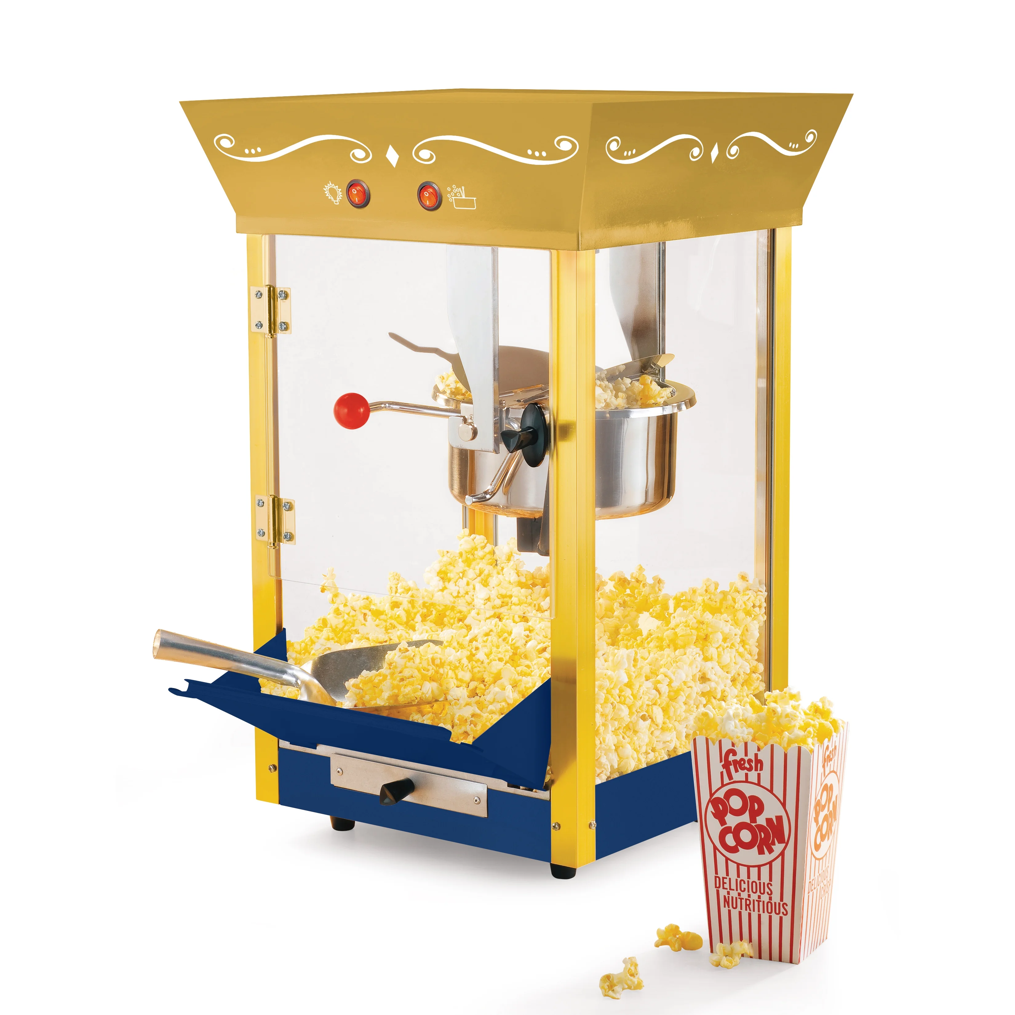 Nostalgia Appliances Popcorn Cart Vintage Movie Theatre Popcorn Machine, Navy - John Pierce Auto Care
