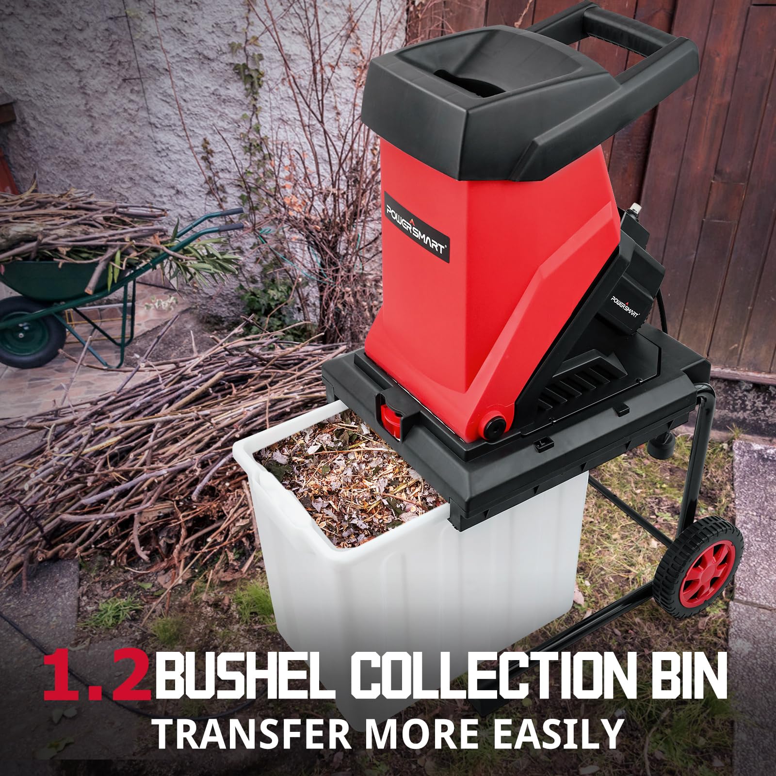 PowerSmart 15-Amp Electric Wood Chipper and Leaf Mulcher - John Pierce Auto Care