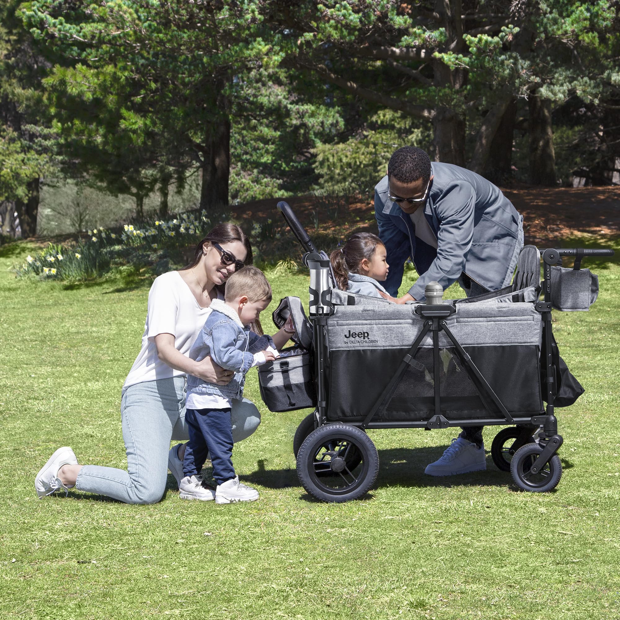 Jeep Wrangler Deluxe 4-Seater Stroller Wagon by Delta Children - John Pierce Auto Care