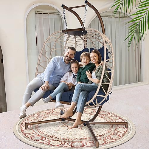 NICESOUL Wicker Rattan Hanging Swing Egg Chair with Stand - John Pierce Auto Care