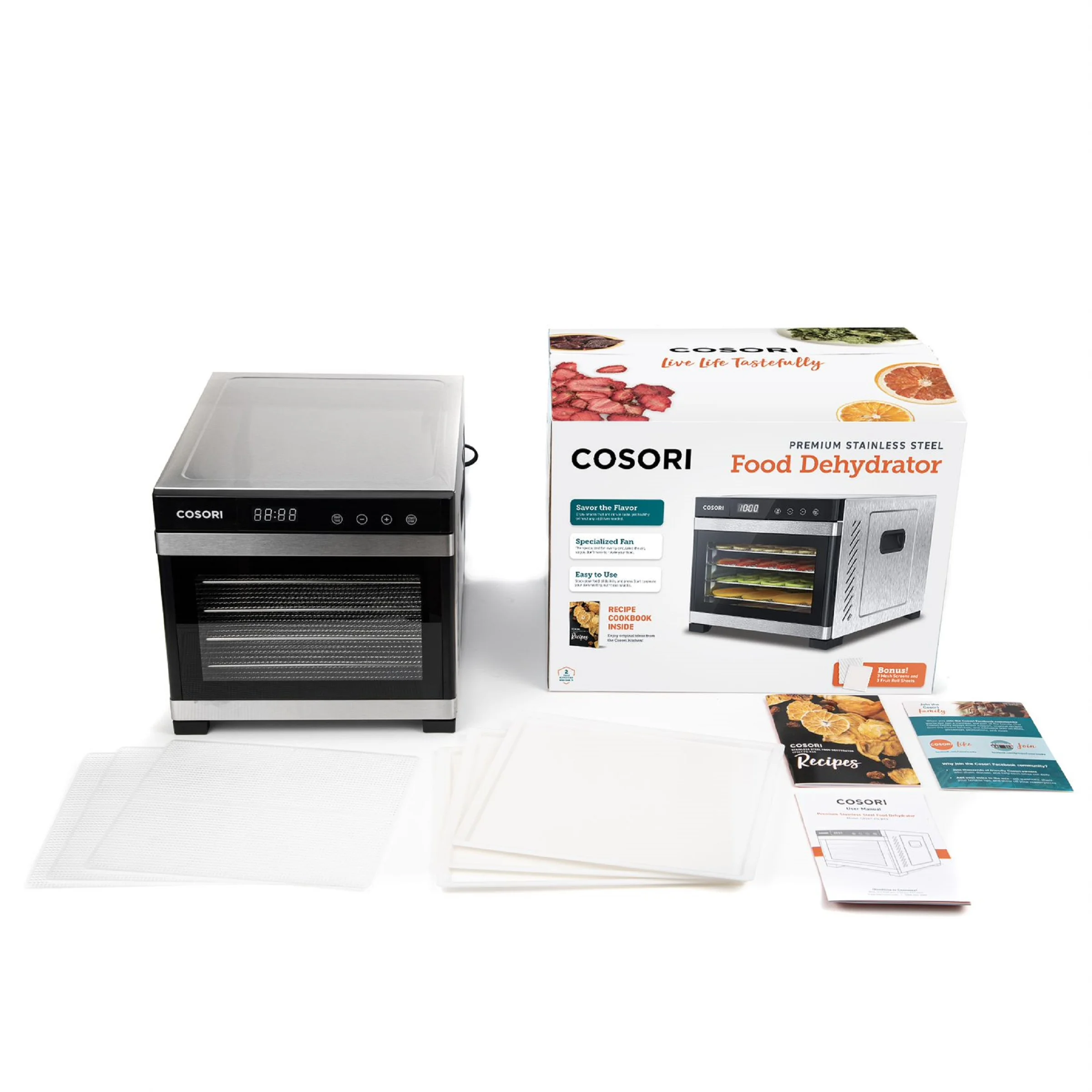 COSORI 6-Tray Stainless Steel Food Dehydrator, 600W - John Pierce Auto Care