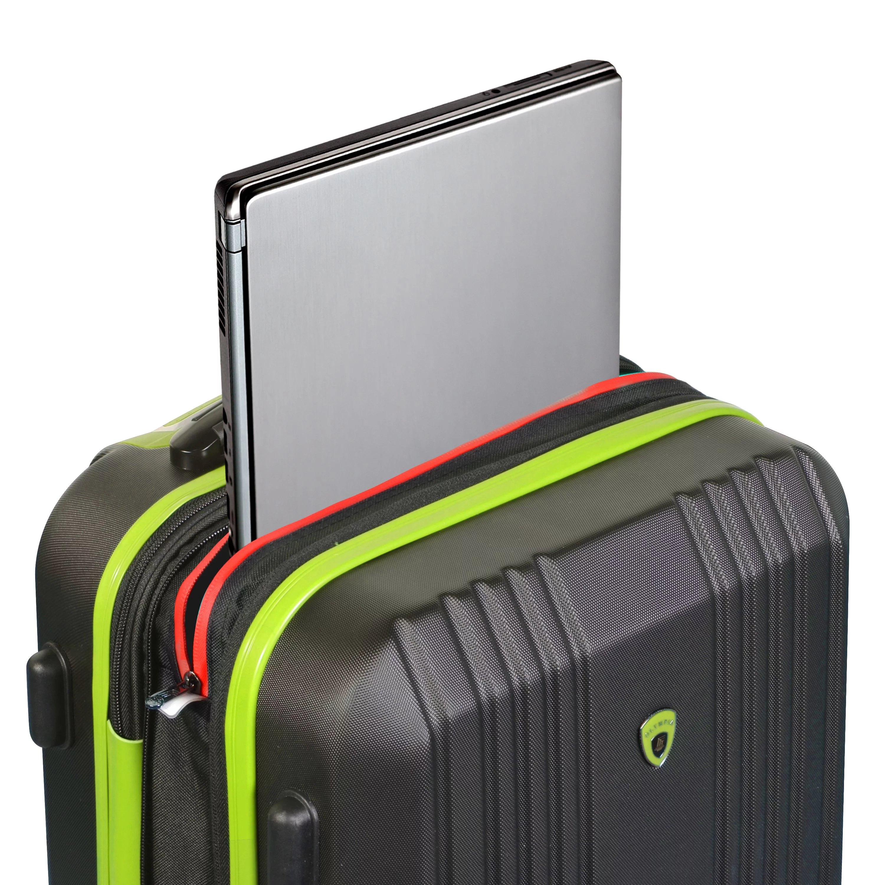 Olympia U.S.A. Apache 3-Piece Expandable Hardcase Luggage Set with Spinner Wheels, Black/Lime - John Pierce Auto Care