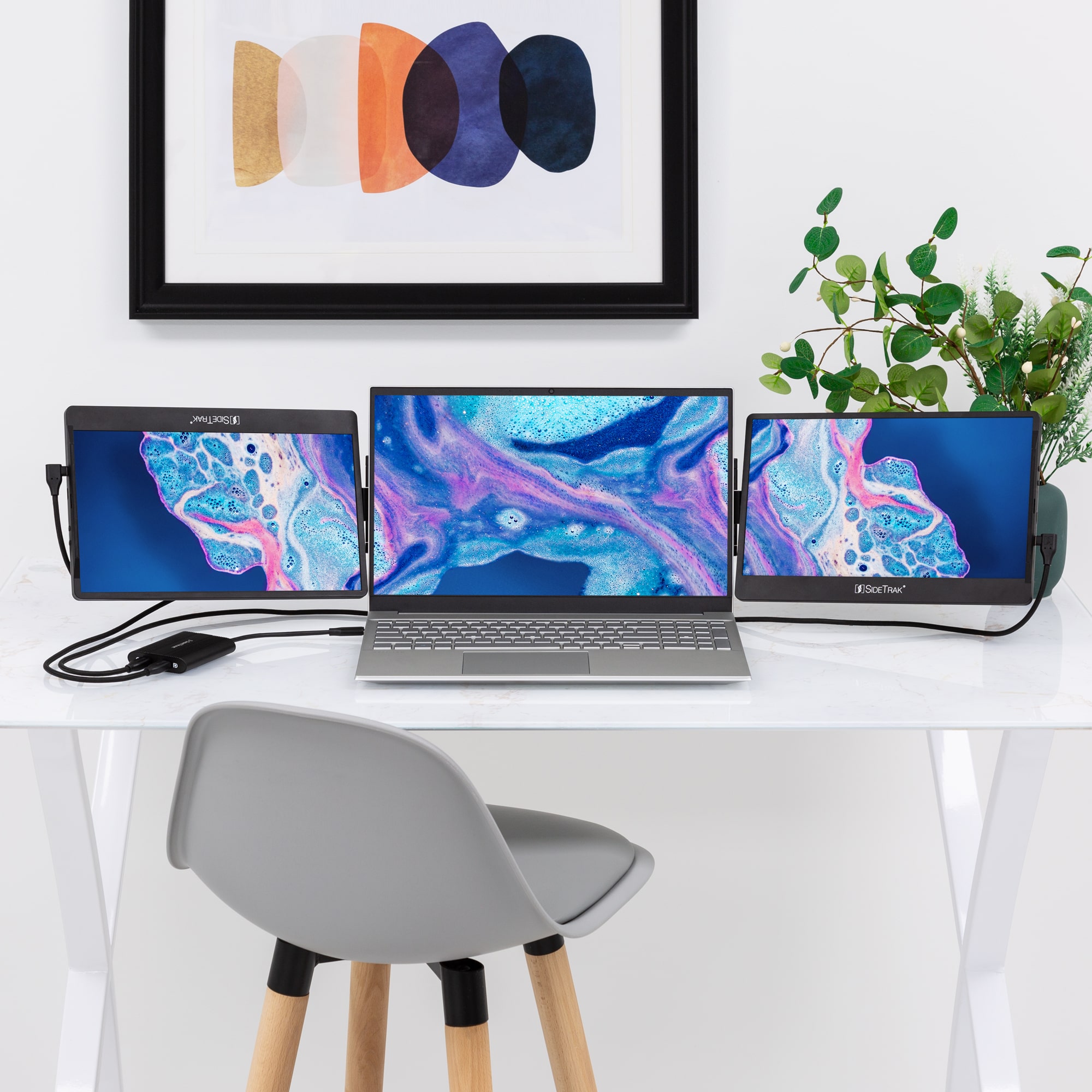 SideTrak Swivel 12.5 Triple Portable Monitor for Laptop with Powered USB C Hub | Attachable FHD IPS Rotating Three Screen Laptop | Compatible with Windows | Powered by USB-C Hub - John Pierce Auto Care