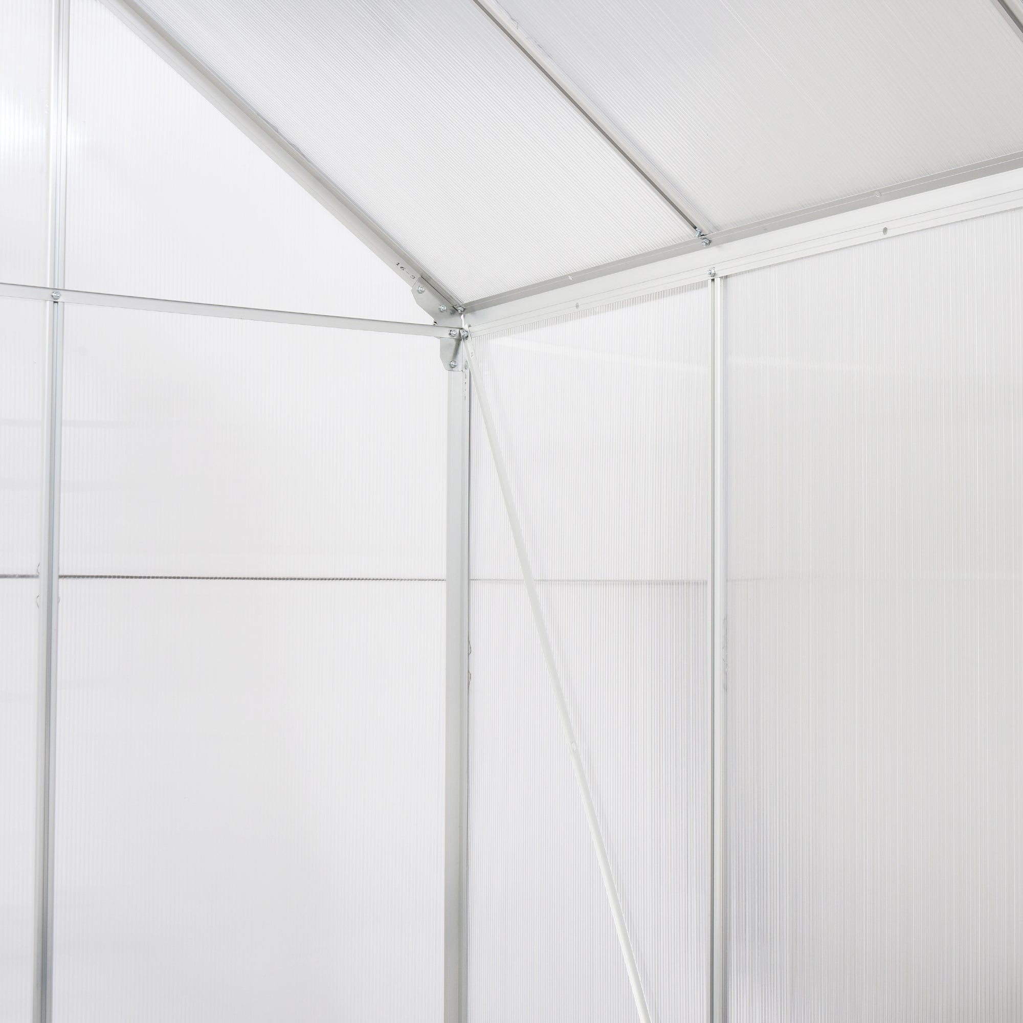 Outsunny 6x6-Foot Polycarbonate Greenhouse Kit with Aluminum Frame - John Pierce Auto Care