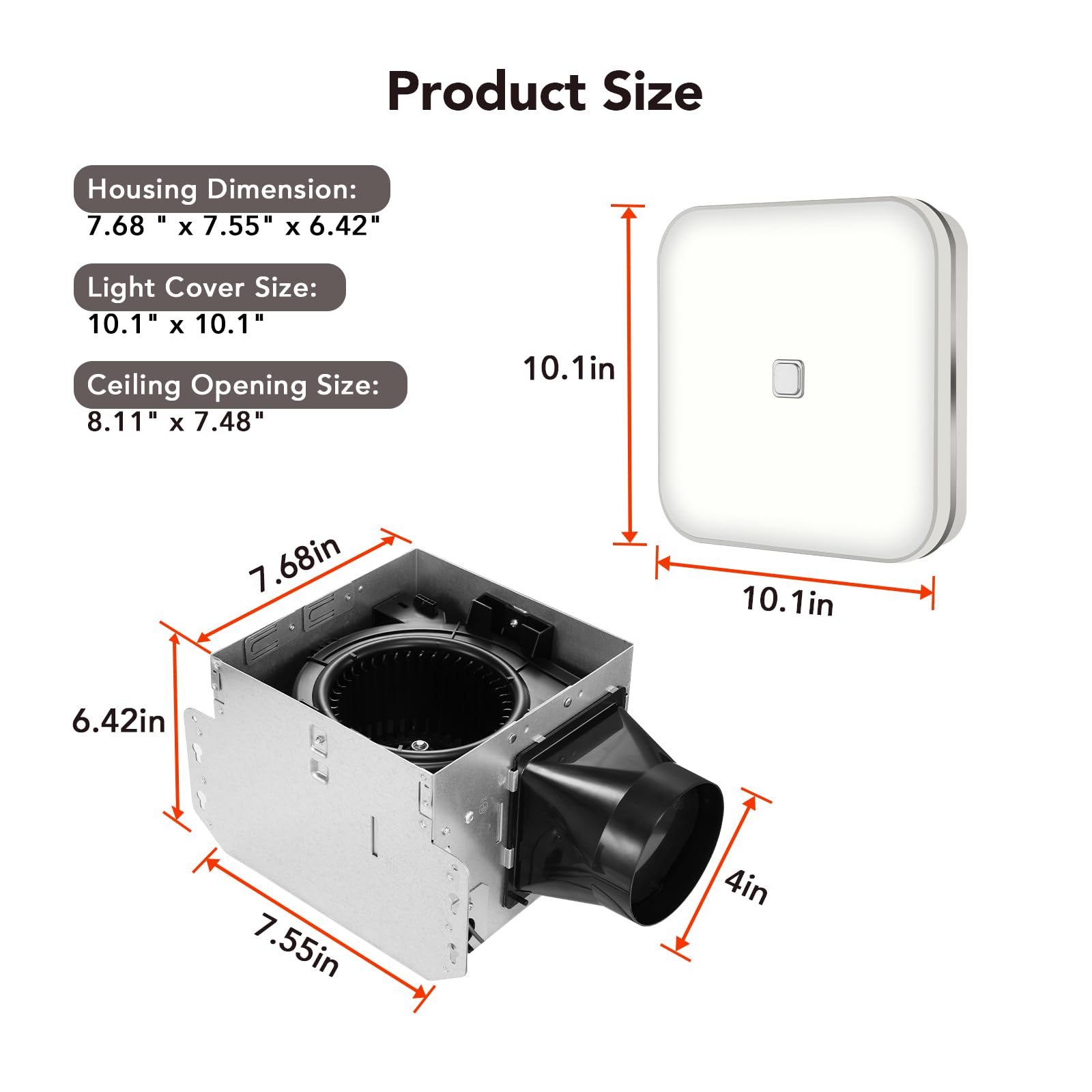 OREiN 100 CFM Bathroom Exhaust Fan with Integrated LED Light - John Pierce Auto Care