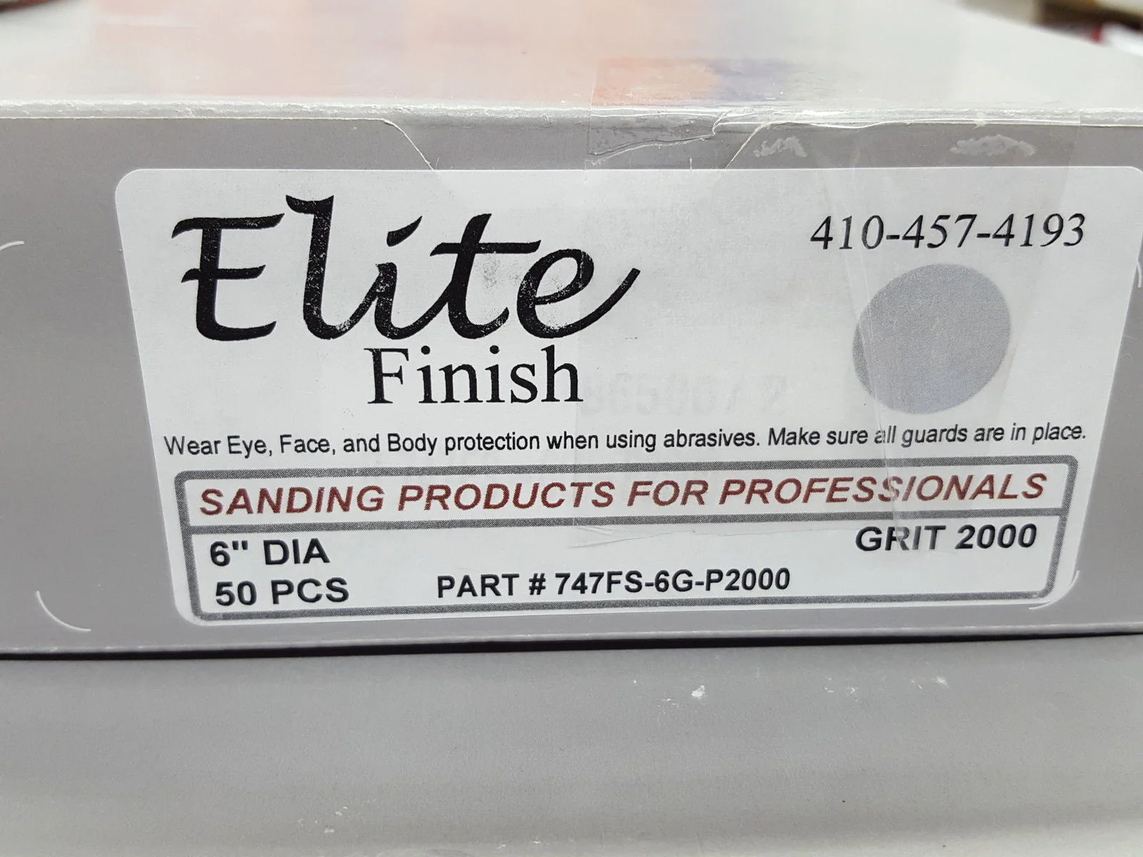 Elite Finish Hookit™ Clear Coat Sanding Disc 6 inch, p2000 grit, boxs of 50 Disc - John Pierce Auto Care
