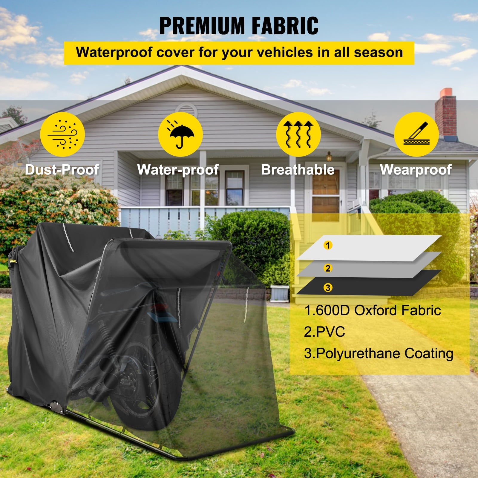 VEVOR Heavy Duty Motorcycle Storage Garage - John Pierce Auto Care