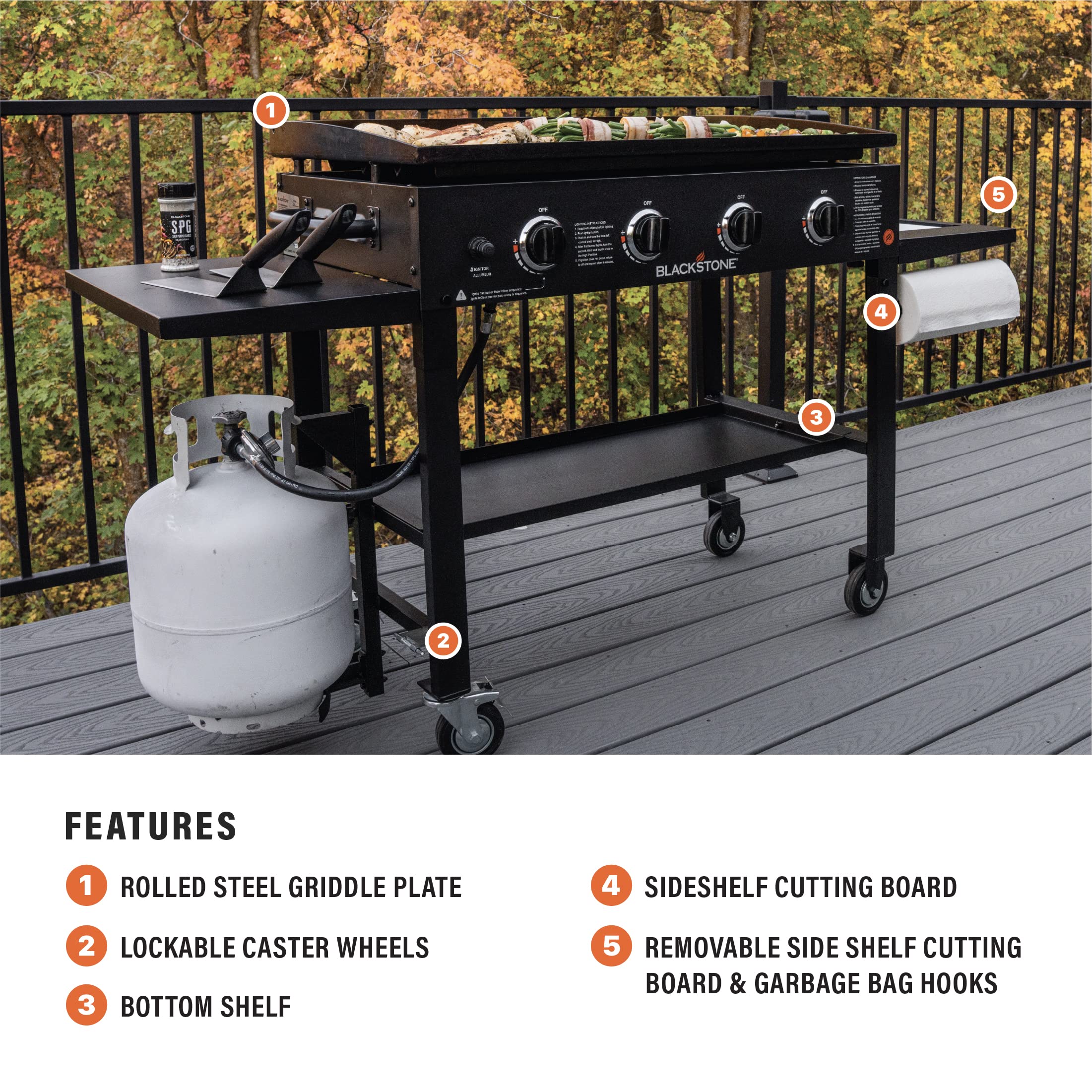 Blackstone 36-Inch 4-Burner Propane Gas Cooking Station (1825) - John Pierce Auto Care