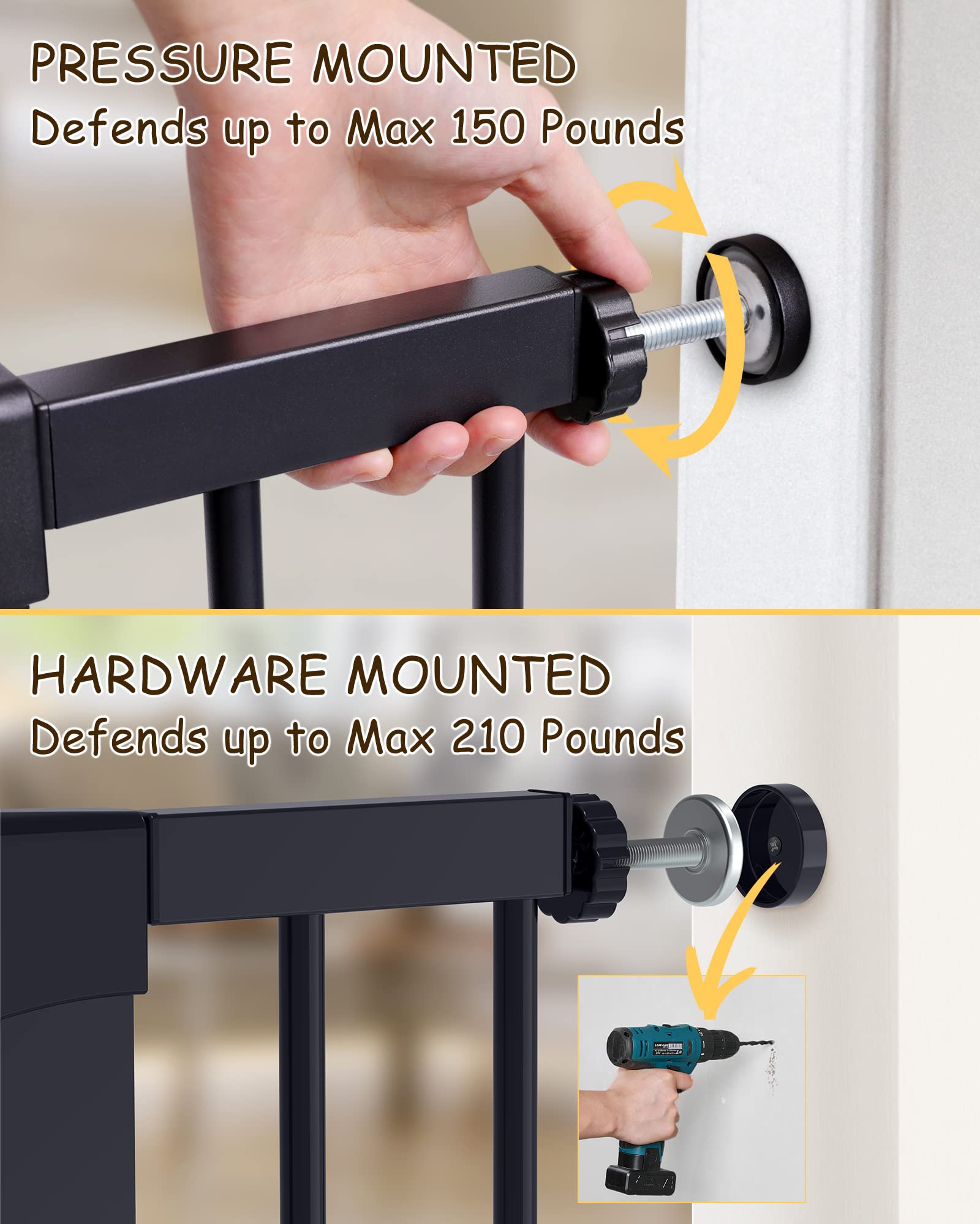 Cumbor Tension-Mounted Adjustable Baby Gate with Doorway Extensions - John Pierce Auto Care