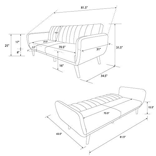 Novogratz Brittany Futon Convertible Leather - John Pierce Auto Care