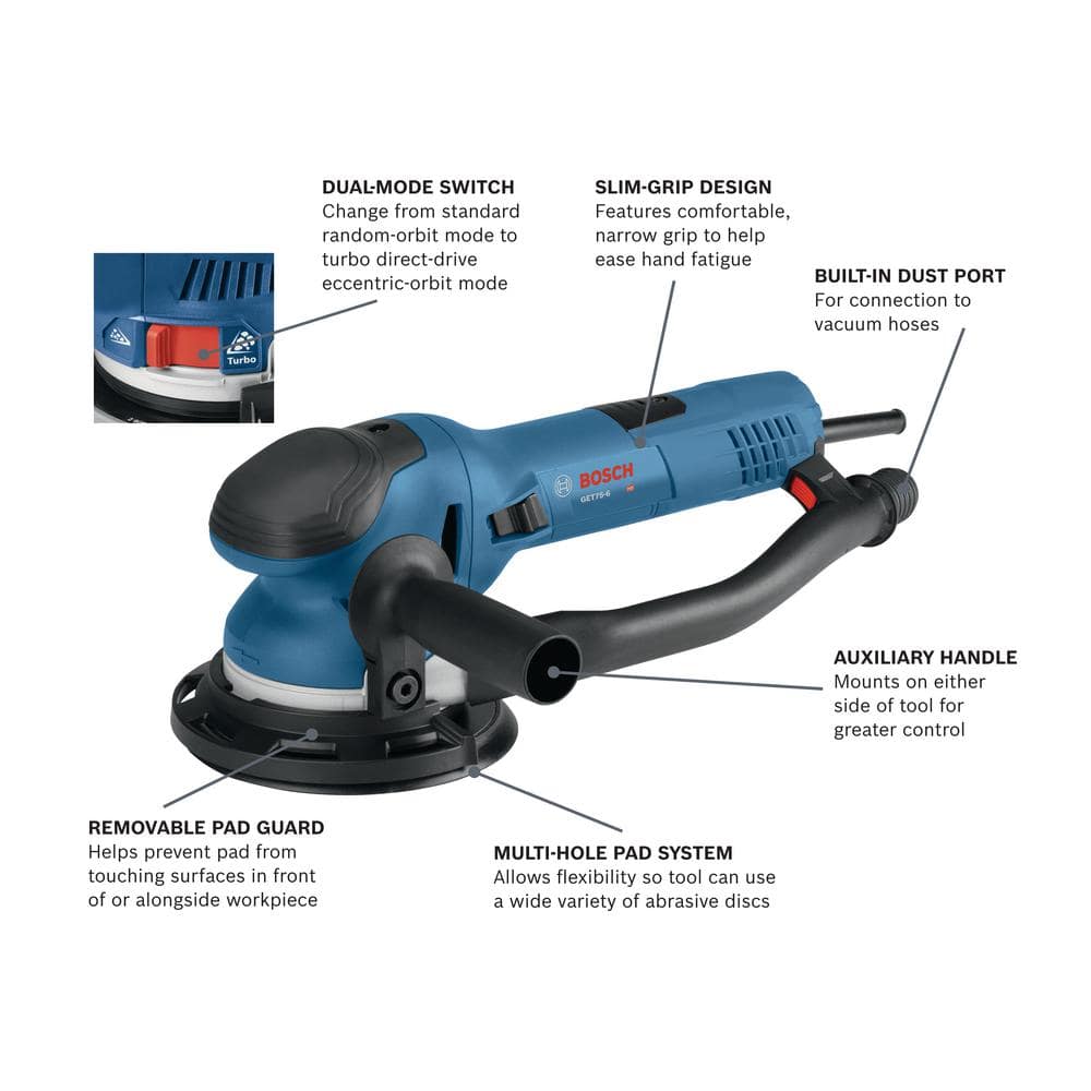 Bosch 6-Inch Variable Speed Barrel-Grip Random Orbit Sander - John Pierce Auto Care