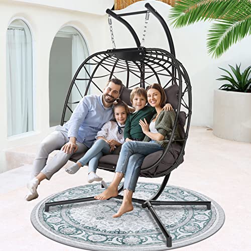 NICESOUL Wicker Rattan Hanging Swing Egg Chair with Stand - John Pierce Auto Care
