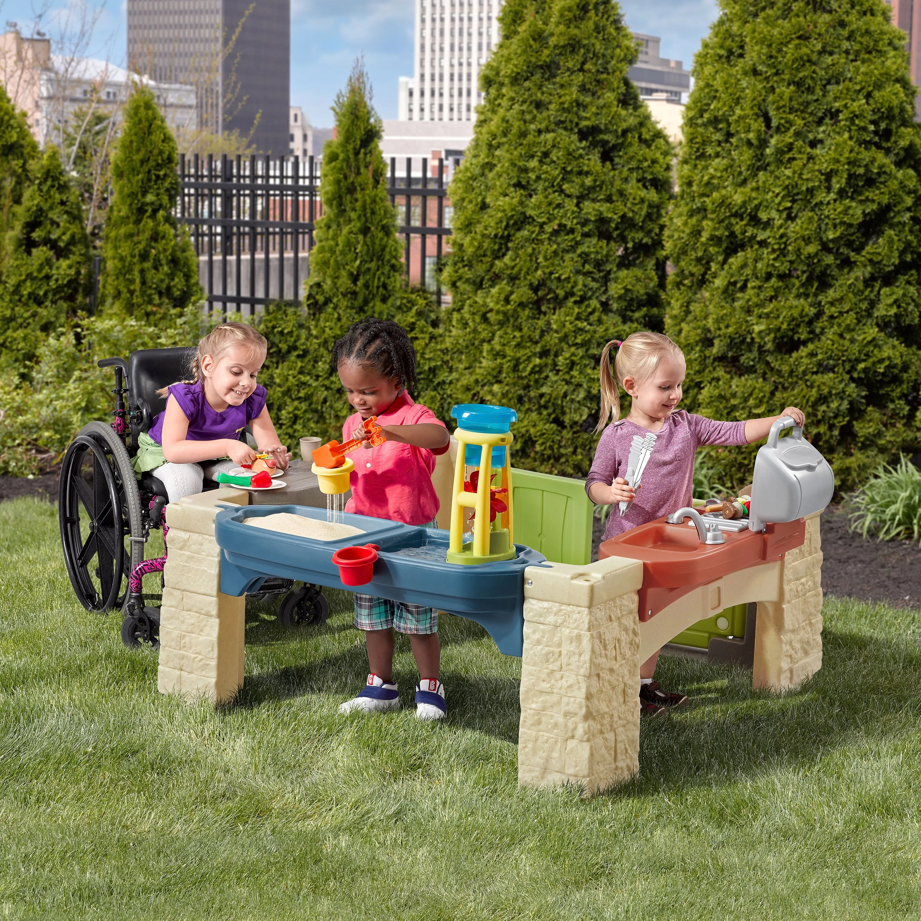 Step2 All-Around Playtime Patio with Canopy with 16 Play Accessories Playhouse Kids Outdoor Toys - John Pierce Auto Care