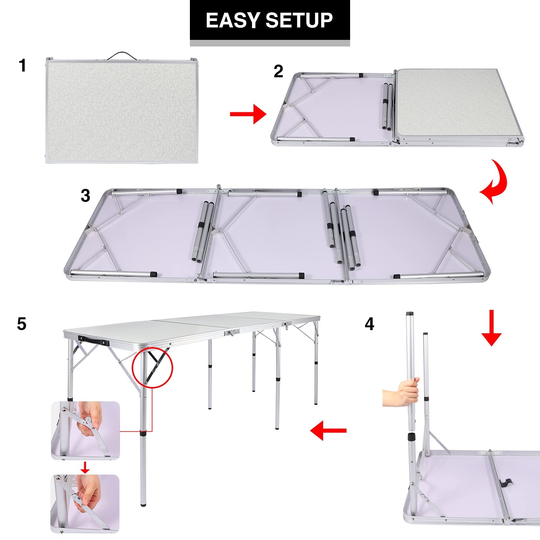 REDCAMP Portable Lightweight Tri-Fold Adjustable Camping Cot - John Pierce Auto Care