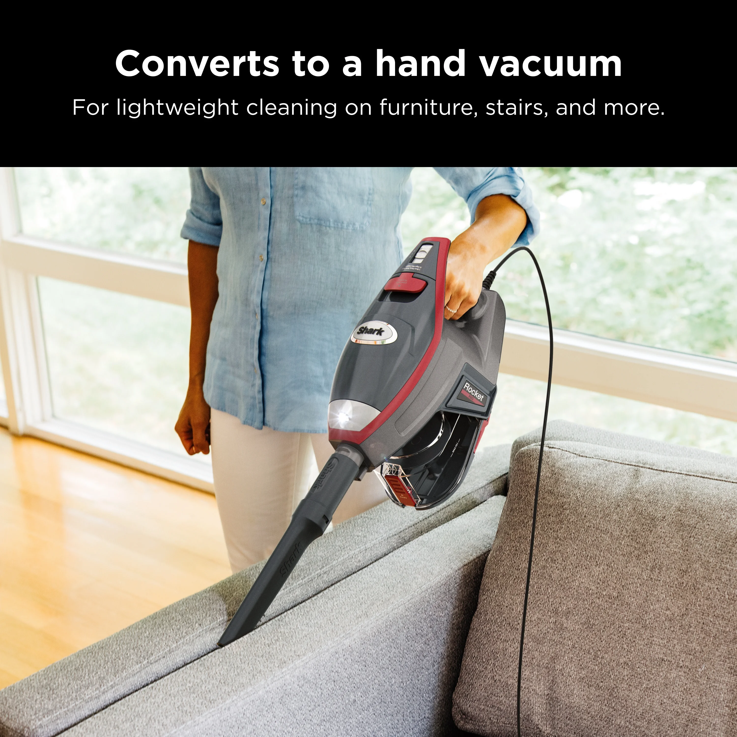 Shark Rocket Pro Corded Stick Vacuum Cleaner, Red, HV370 - John Pierce Auto Care