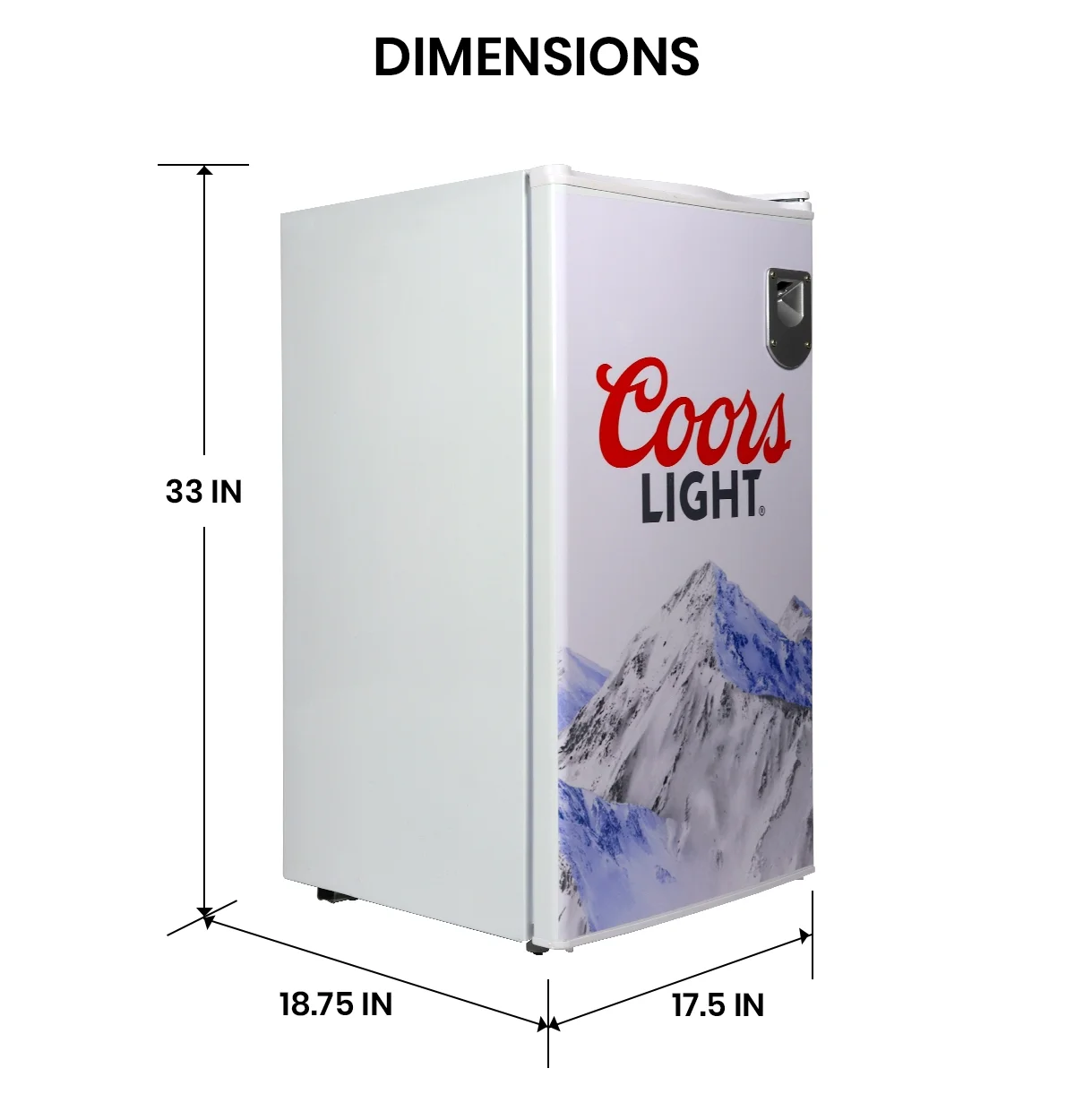 Coors Light Compact 90 L Fridge, 7 temperature Controller with Bottle Opener Refrigerator - John Pierce Auto Care