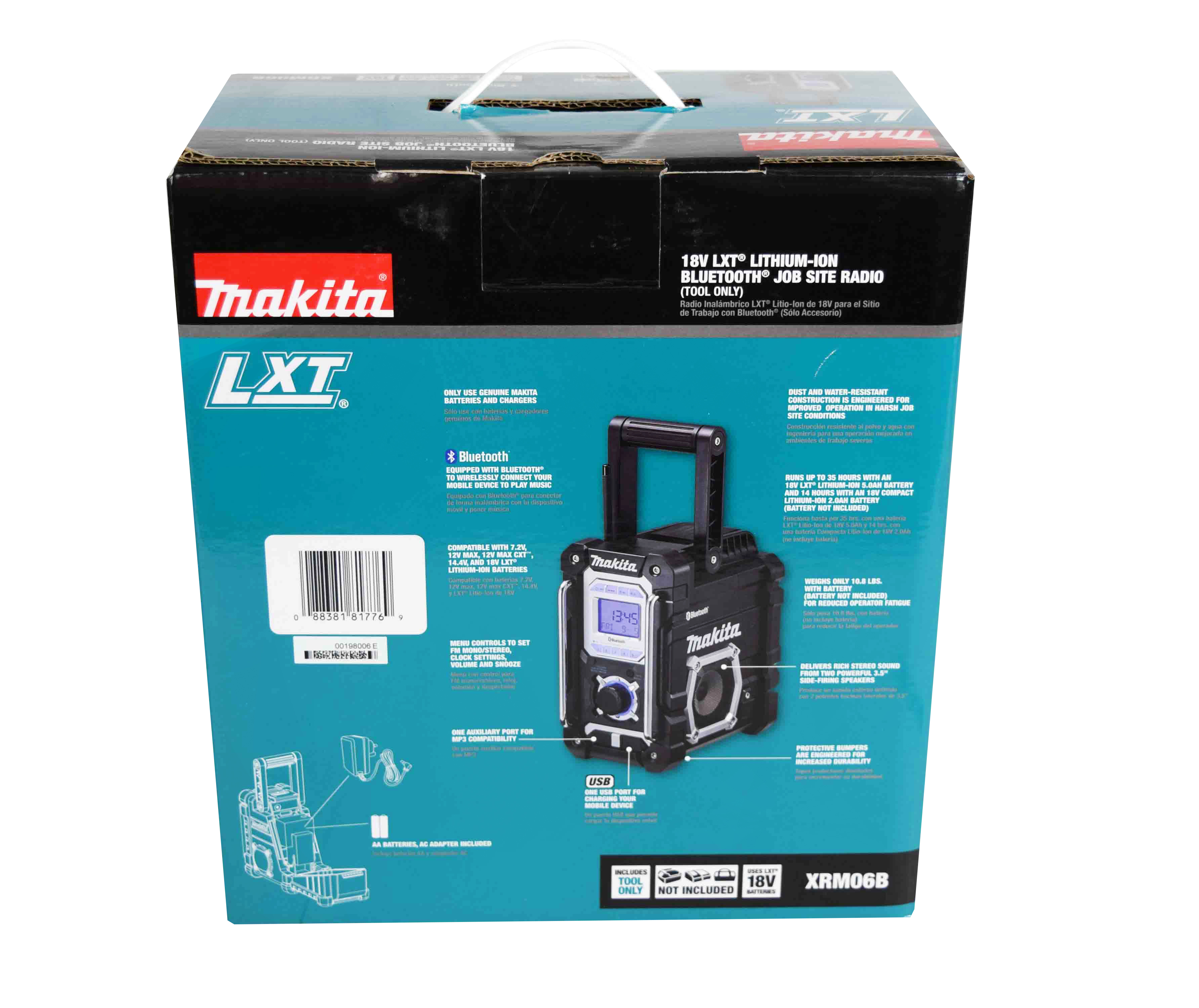 Makita XRM06B 18V LXT Lithium-Ion Cordless Bluetooth Job Site Radio (Tool Only) - John Pierce Auto Care