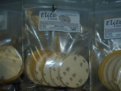 Elite Finish Disc 3'' Gripon 180 Grit Sandpaper 50 pack - John Pierce Auto Care