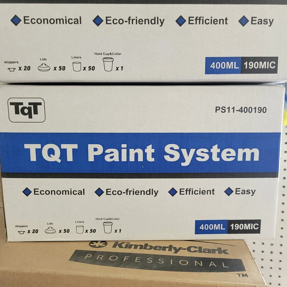 Disposable Spray Paint Gun Plastic Liners & Lids Kits 400ml Cups PPS - John Pierce Auto Care