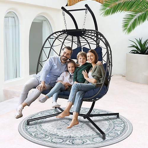 NICESOUL Wicker Rattan Hanging Swing Egg Chair with Stand - John Pierce Auto Care