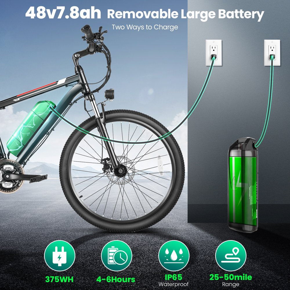 500W Electric Bike 26-Inch Adult E-Bike with Cruise Control - John Pierce Auto Care