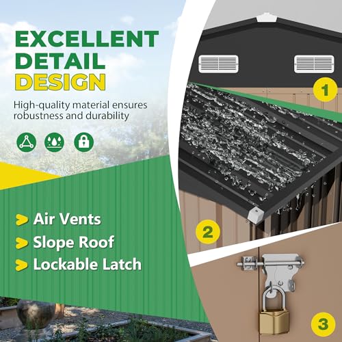 Devoko Outdoor Storage Metal Garden - John Pierce Auto Care