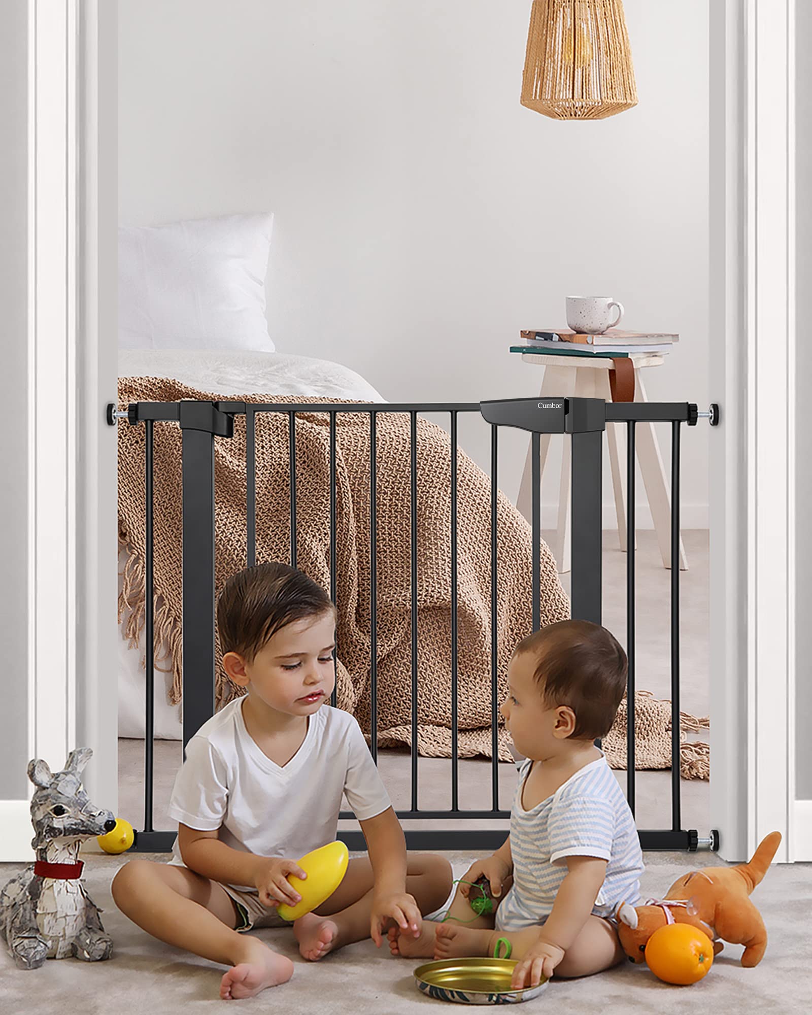 Cumbor Tension-Mounted Adjustable Baby Gate with Doorway Extensions - John Pierce Auto Care