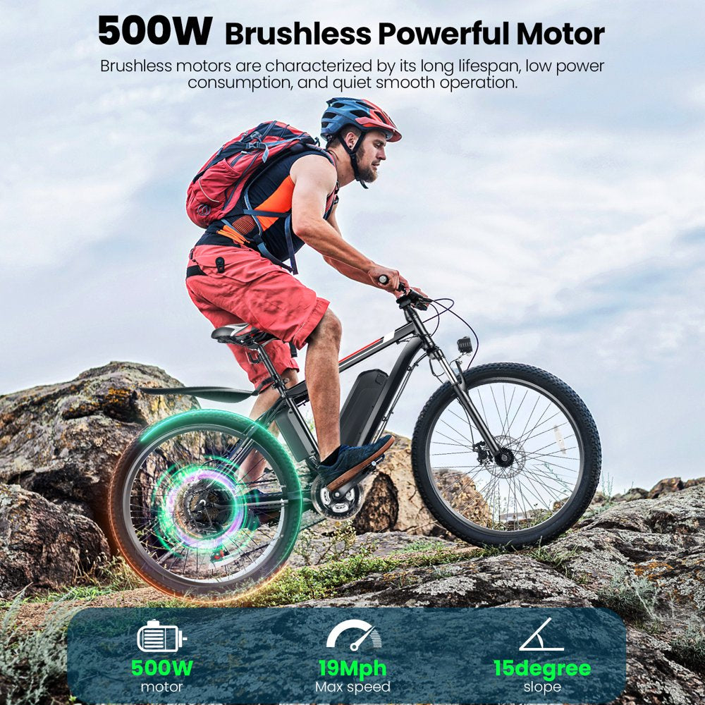 500W Electric Bike 26-Inch Adult E-Bike with Cruise Control - John Pierce Auto Care
