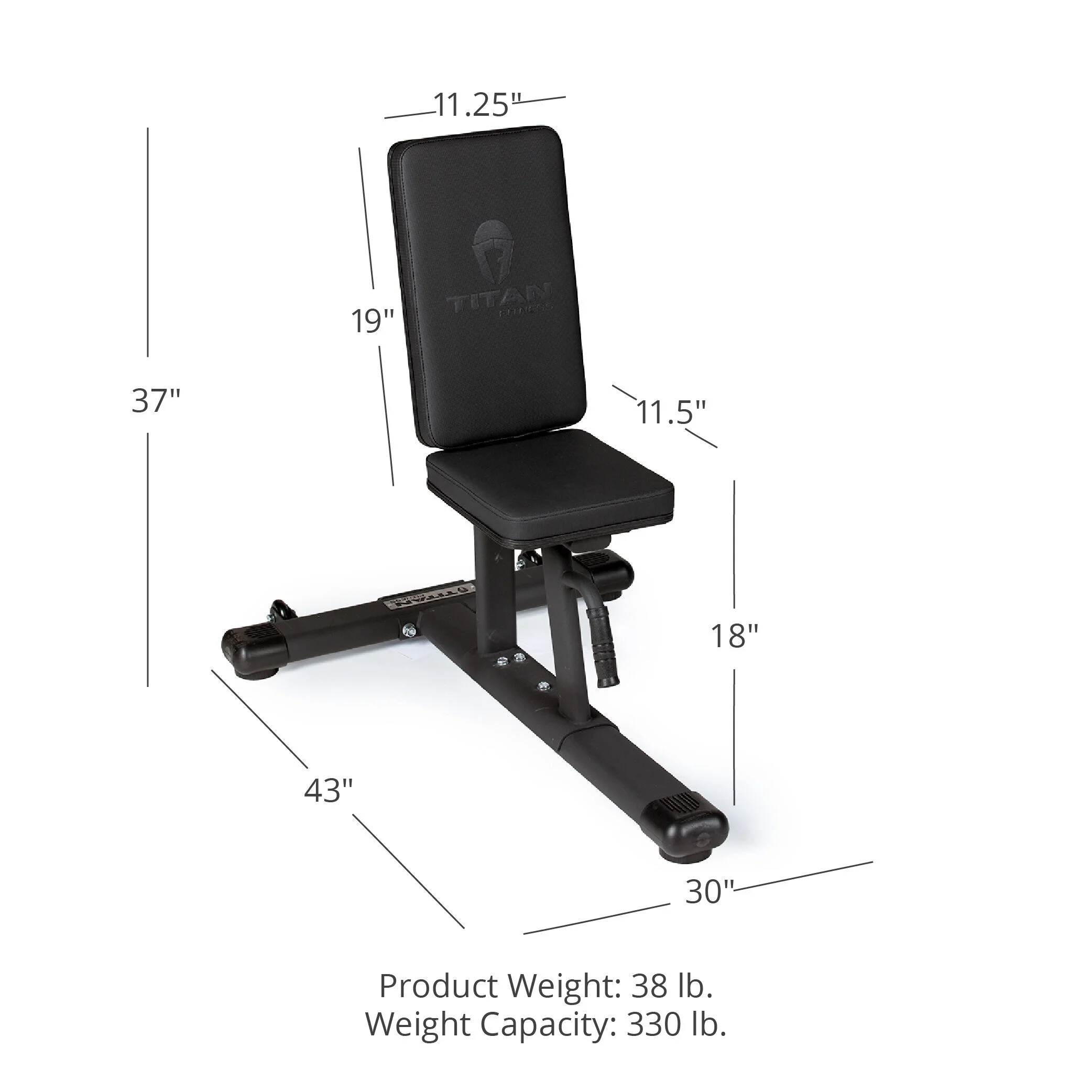 Titan Fitness Seated Stationary Bench, Rated 330 LB, Utility Upright Tricep Bicep Shoulder Press Weight Bench - John Pierce Auto Care