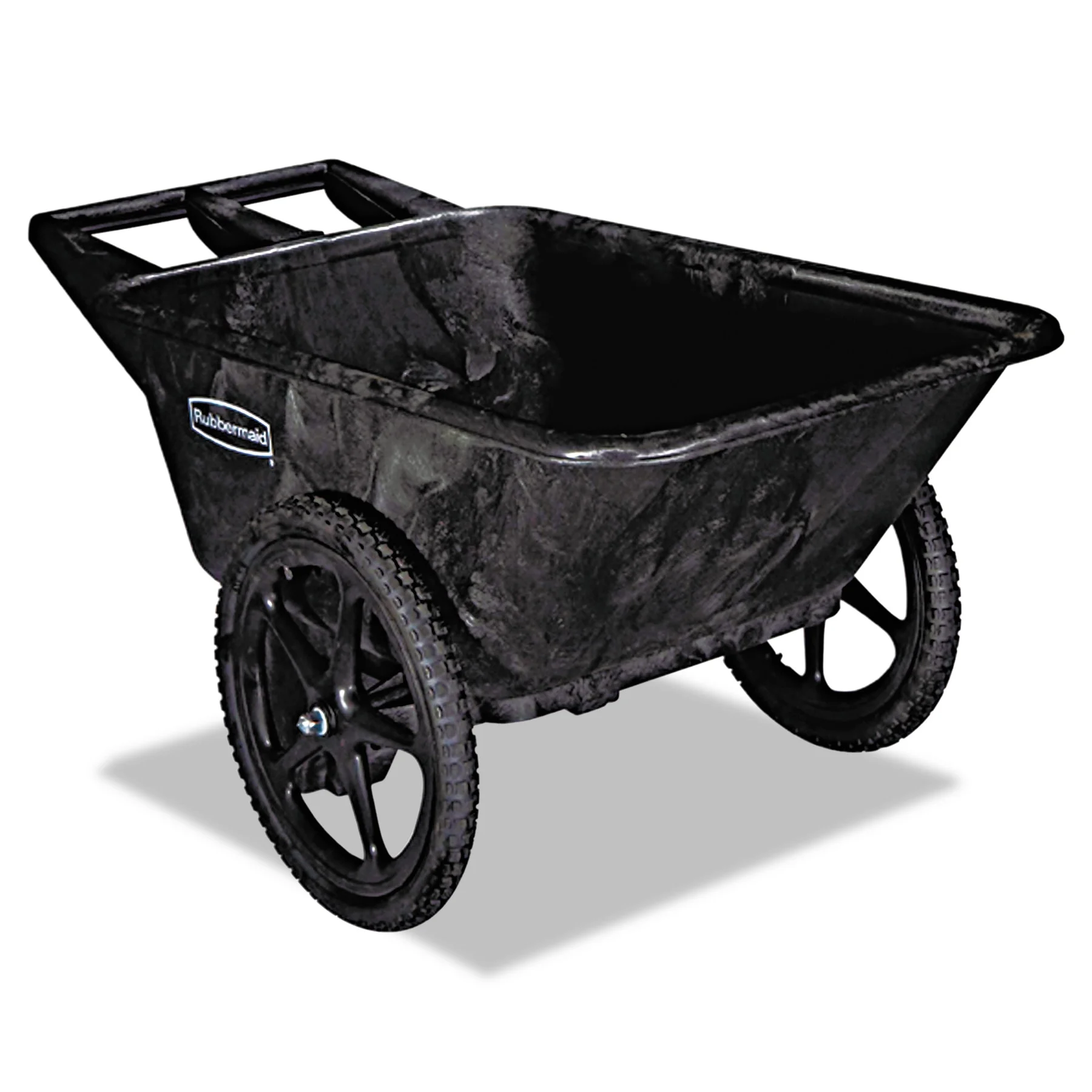 Rubbermaid Commercial Big Wheel Agriculture Cart, 300-lb Capacity, 32.75w x 58d x 28.25h, Black -RCP5642BLA - John Pierce Auto Care