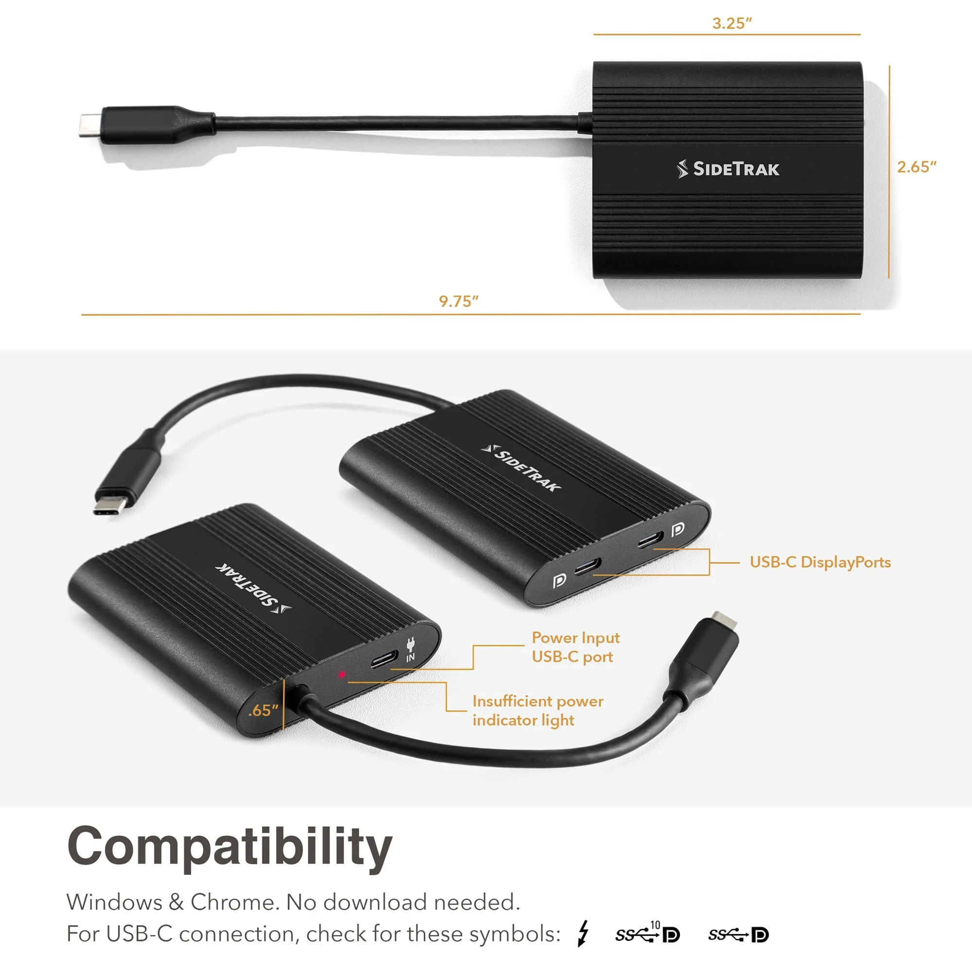 SideTrak Swivel 12.5 Triple Portable Monitor for Laptop with Powered USB C Hub | Attachable FHD IPS Rotating Three Screen Laptop | Compatible with Windows | Powered by USB-C Hub - John Pierce Auto Care