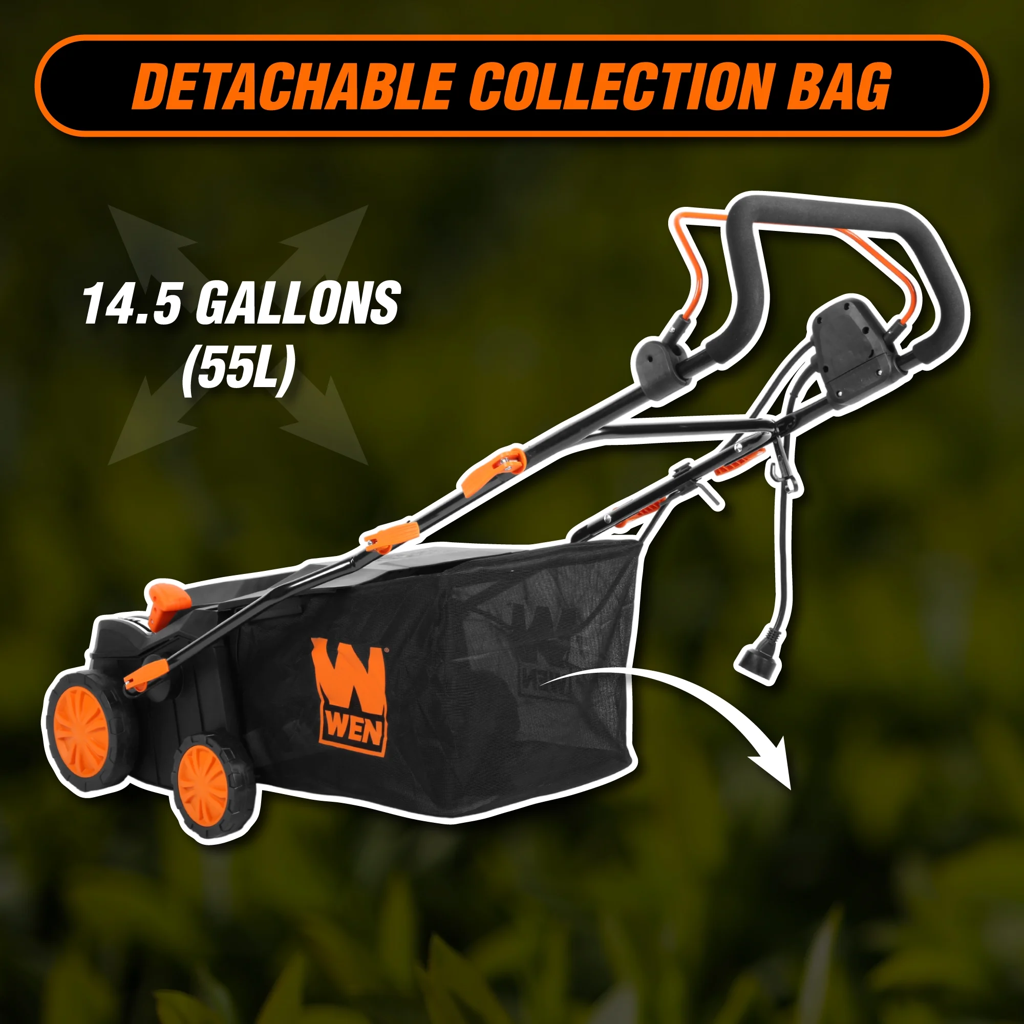 WEN 16-inch 15-amp 2-in-1 Electric Dethatcher and Scarifier with Collection Bag - John Pierce Auto Care