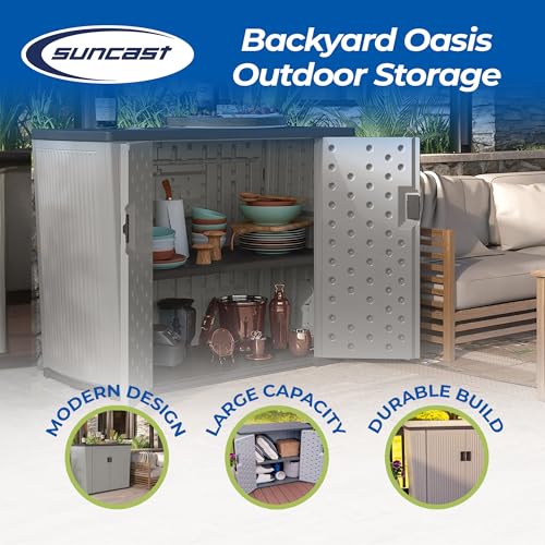 Suncast Backyard Outdoor Storage Peppercorn - John Pierce Auto Care