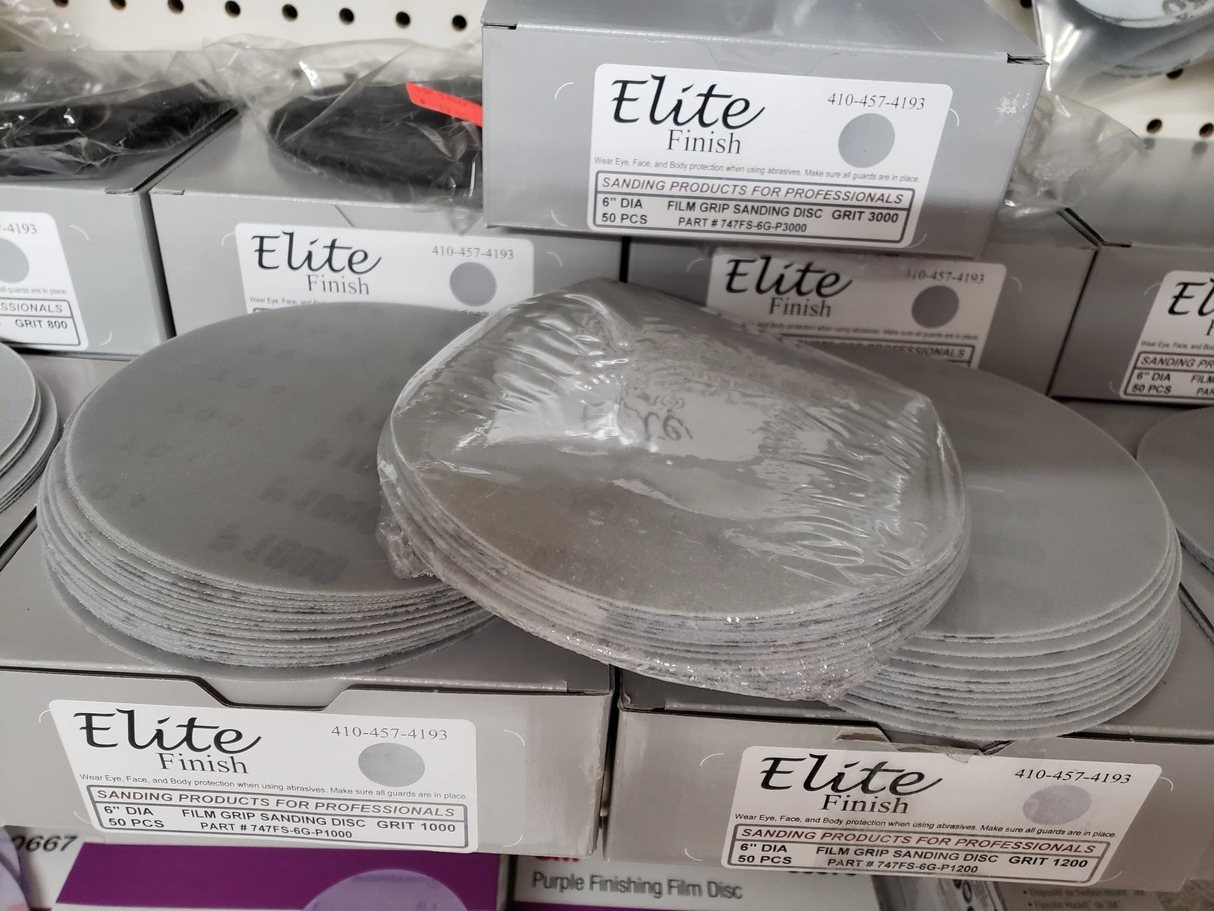 Elite Finish Disc 6'' Gripon 2500 Grit Sandpaper 50 pack Wet or Dry - John Pierce Auto Care