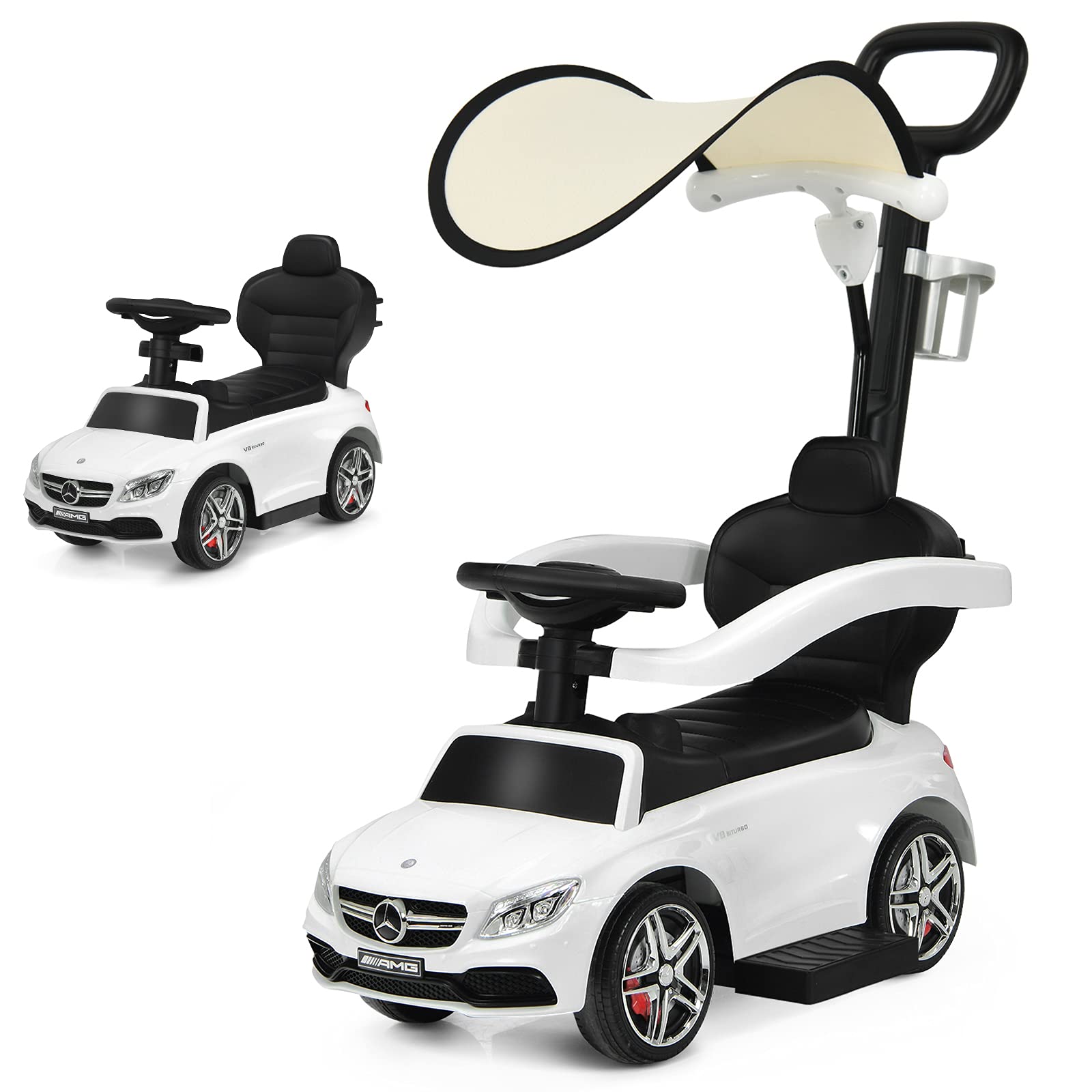 Costzon Mercedes Benz Toddler Stroller Push Car with Underneath Storage - John Pierce Auto Care