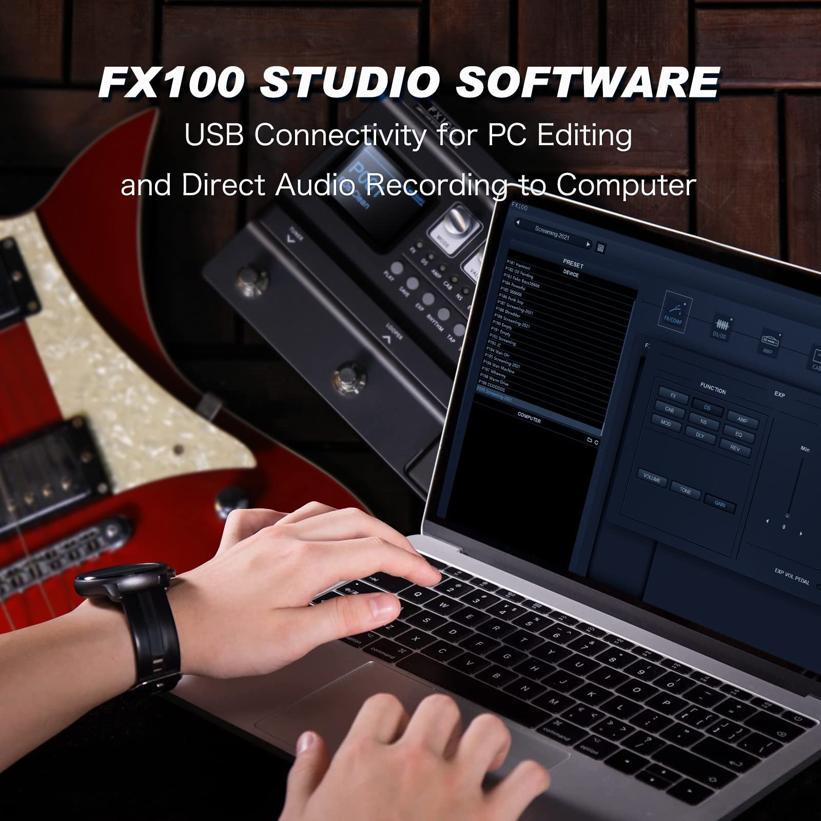 FLAMMA FX100 Guitar Multi-Effects Processor with Amp Modeling - John Pierce Auto Care