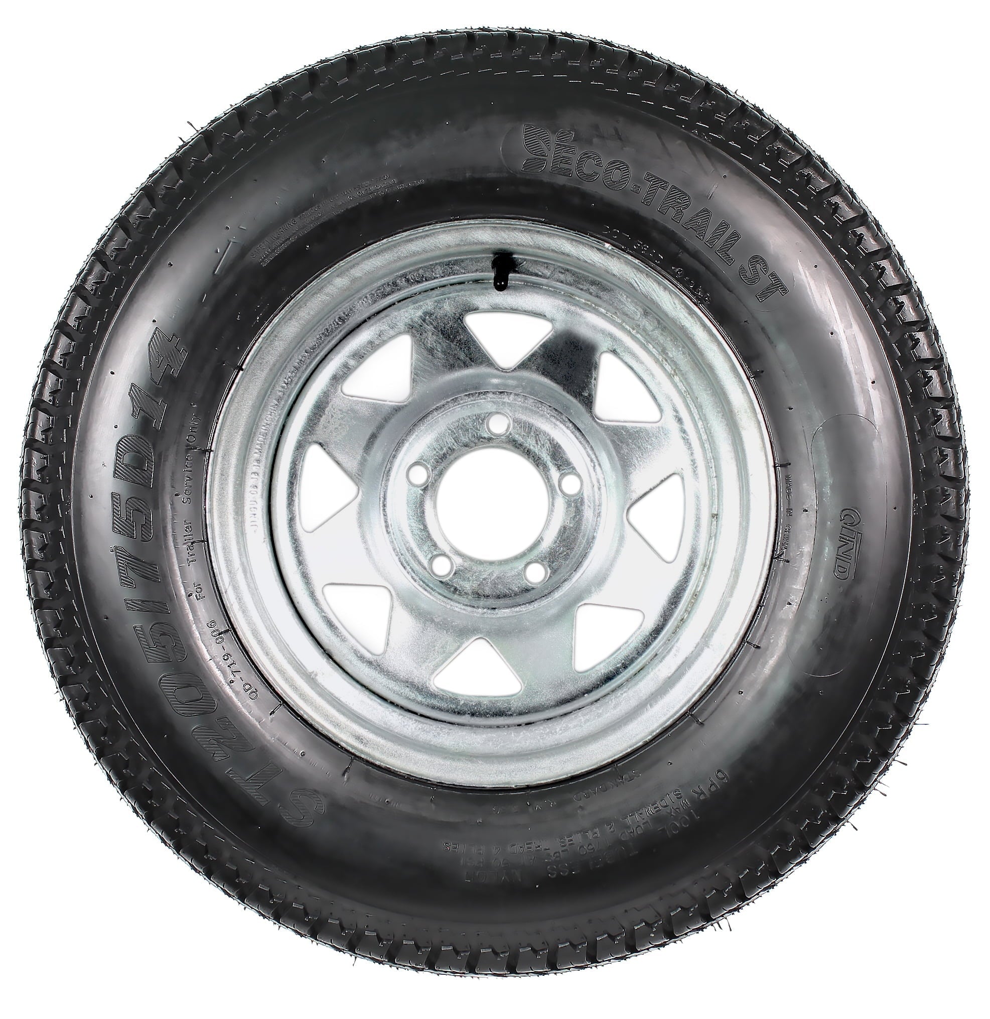 ST205/75D14 Radial Trailer Tire on Galvanized 5-Lug Wheel - John Pierce Auto Care