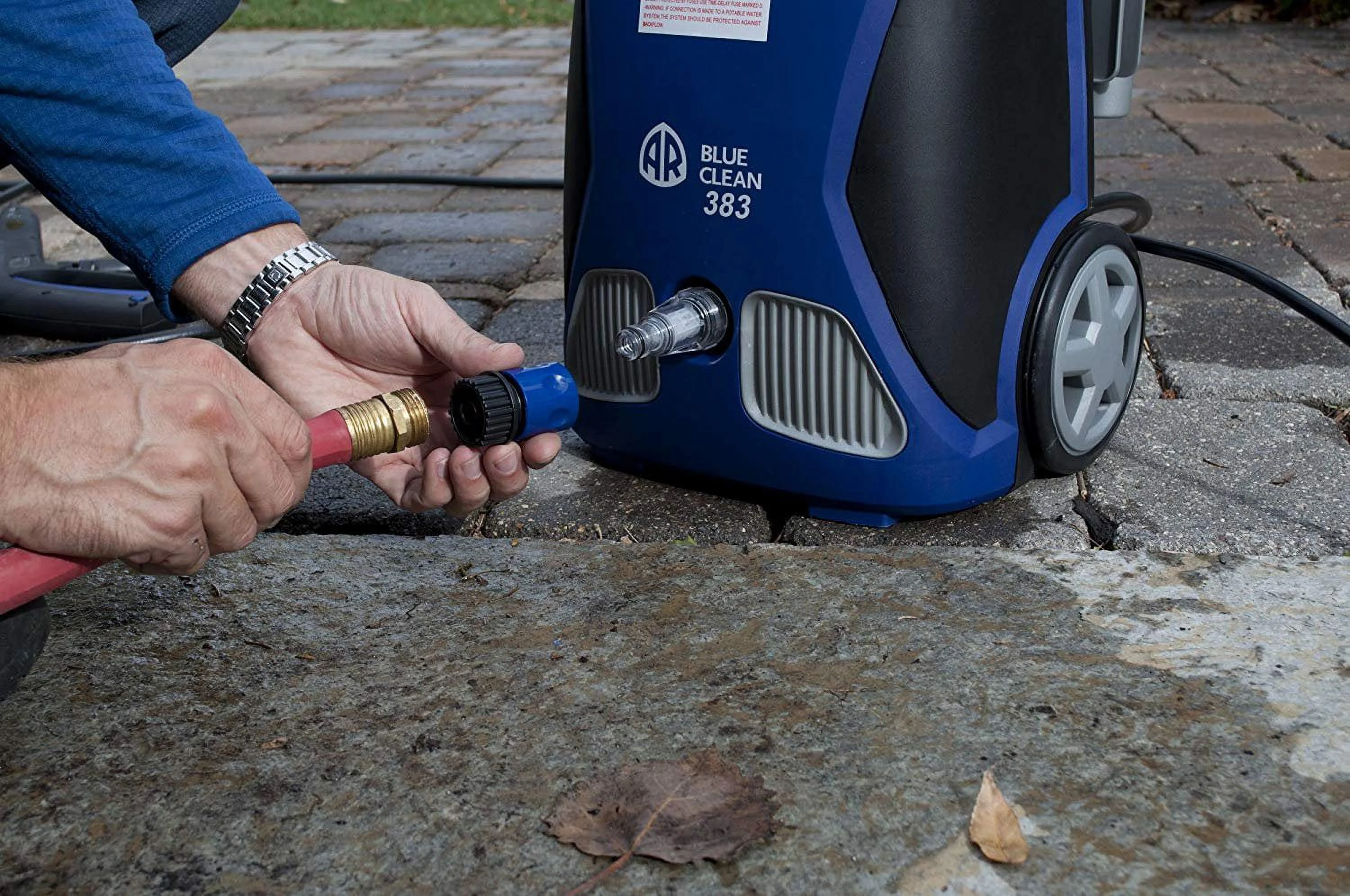 AR Blue Clean, AR383 1,900 PSI Electric Pressure Washer, Nozzles, Spray Gun, Wand, Detergent Bottle & Hose - John Pierce Auto Care