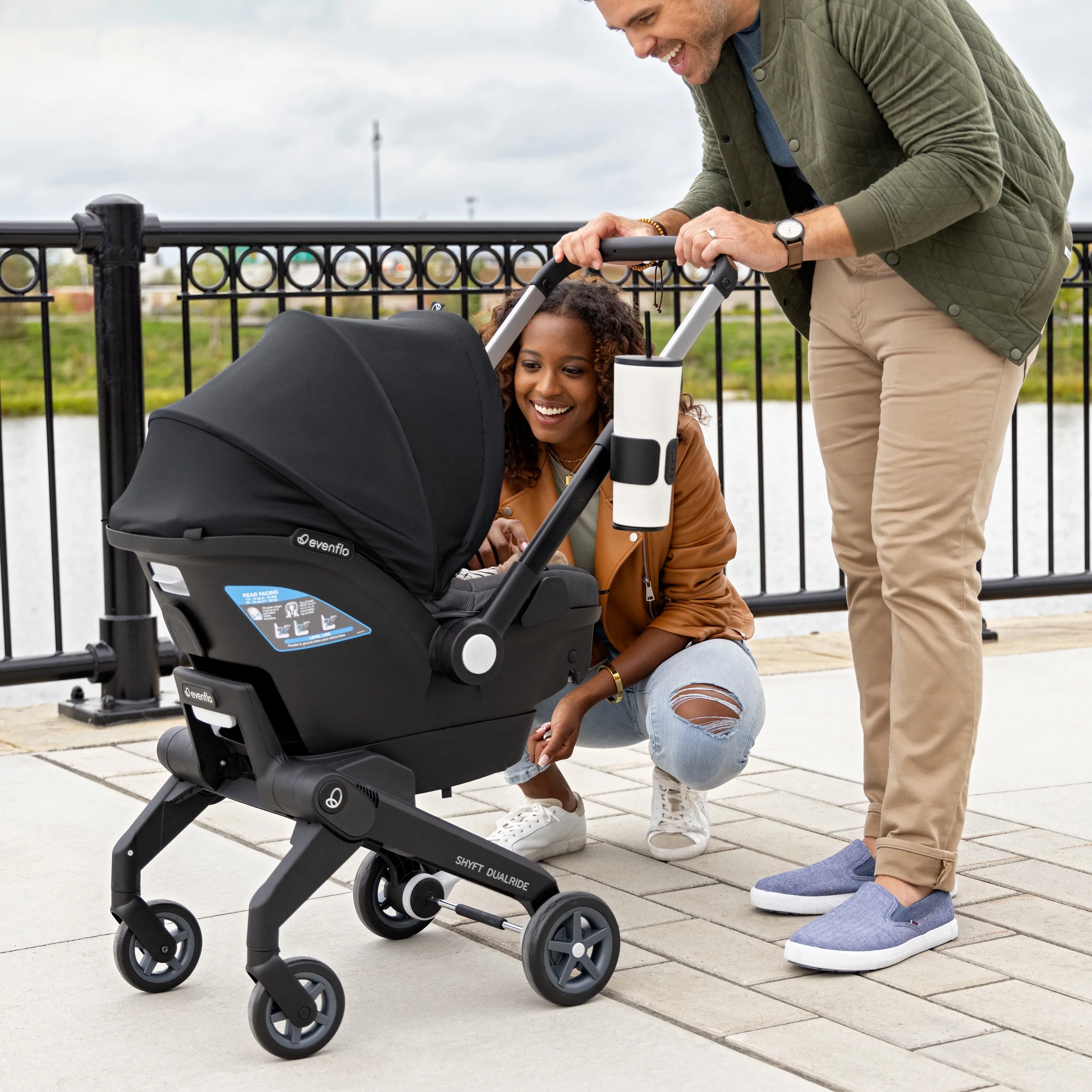 Shyft DualRide with Carryall Storage Infant Car Seat and Stroller Combo (Durham Green) - John Pierce Auto Care