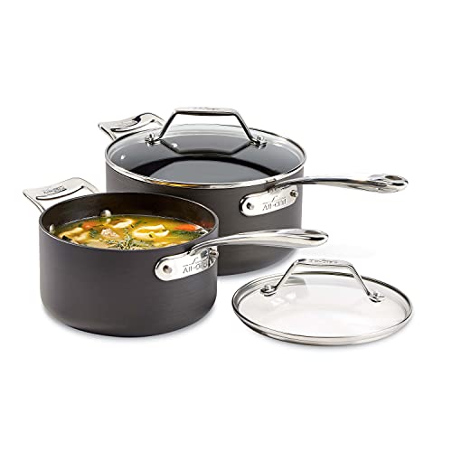 All-Clad Essentials Hard-Anodized 4-Piece Nonstick Sauce Pan Set - John Pierce Auto Care