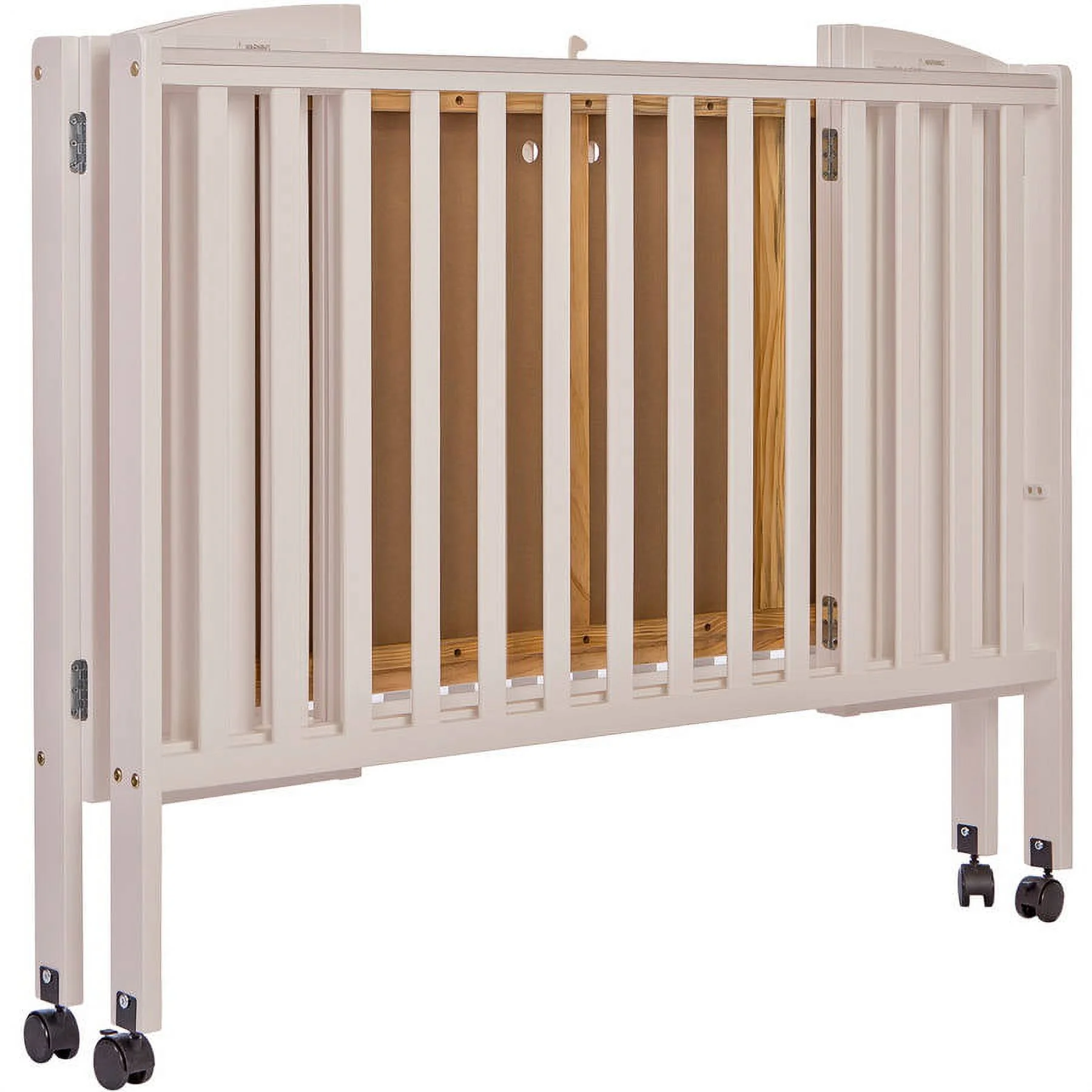 Dream On Me Full Size 2-in-1 Folding Stationary Side Crib, Locking Wheels, French White - John Pierce Auto Care