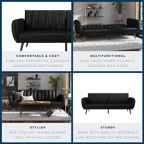 Novogratz Brittany Futon Convertible Leather - John Pierce Auto Care