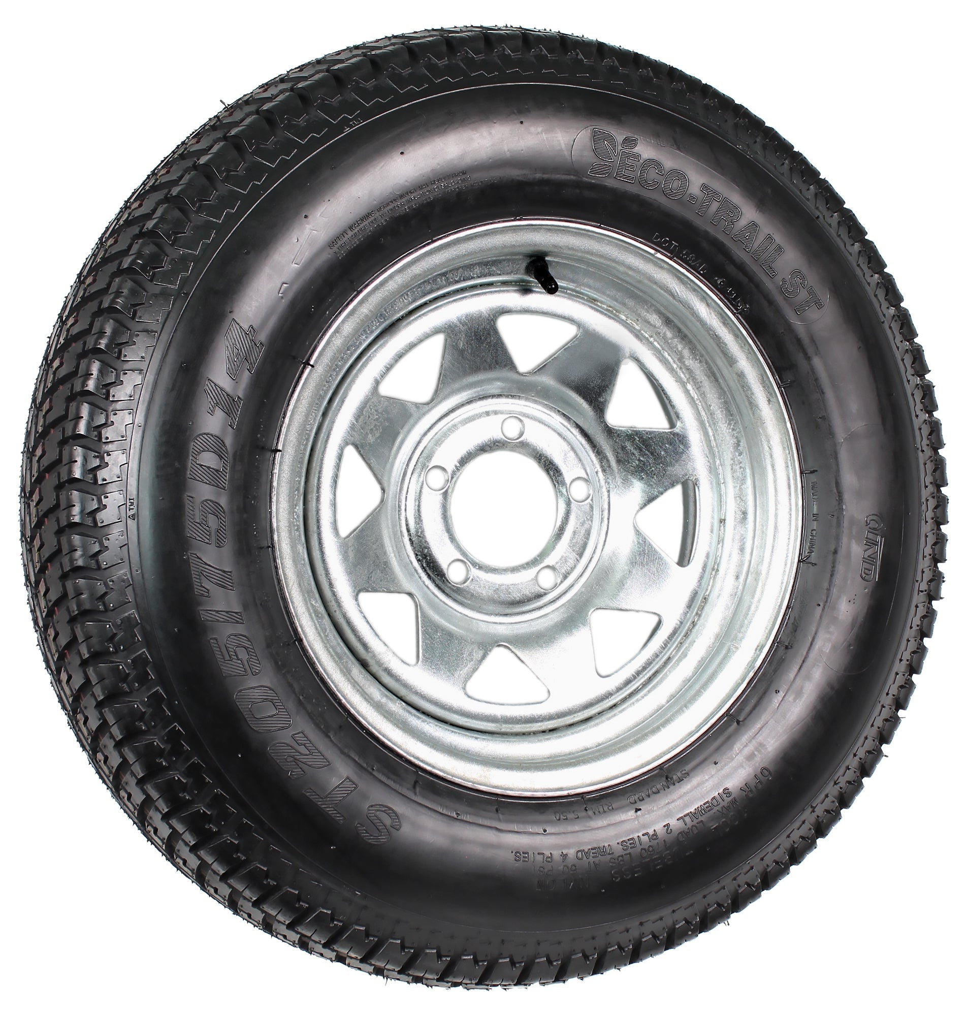 ST205/75D14 Radial Trailer Tire on Galvanized 5-Lug Wheel - John Pierce Auto Care