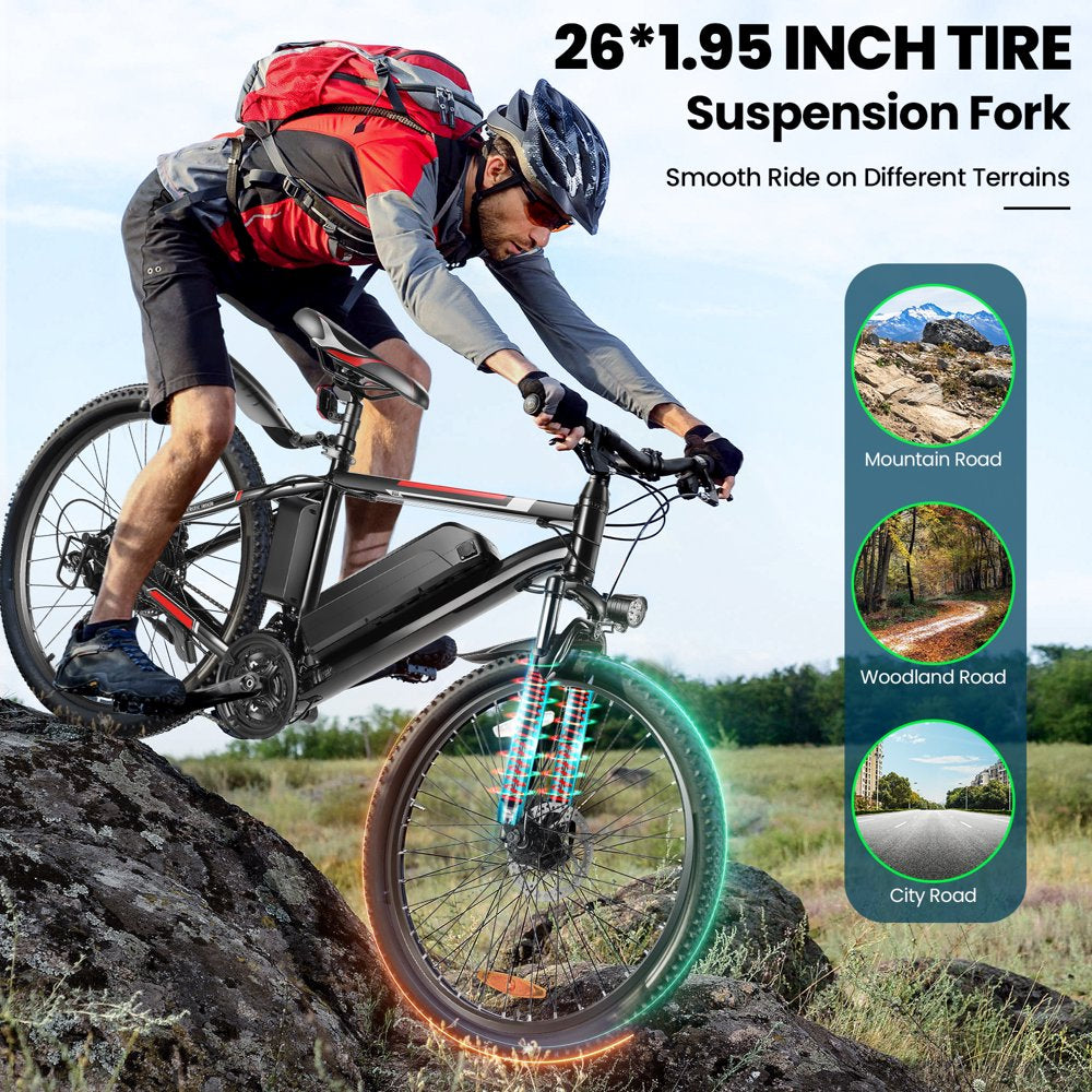 500W Electric Bike 26-Inch Adult E-Bike with Cruise Control - John Pierce Auto Care