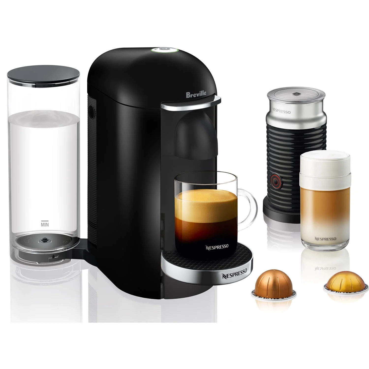 Breville Nespresso New VertuoPlus Deluxe Coffee and Espresso Single-Serve Machine in Piano Black - John Pierce Auto Care