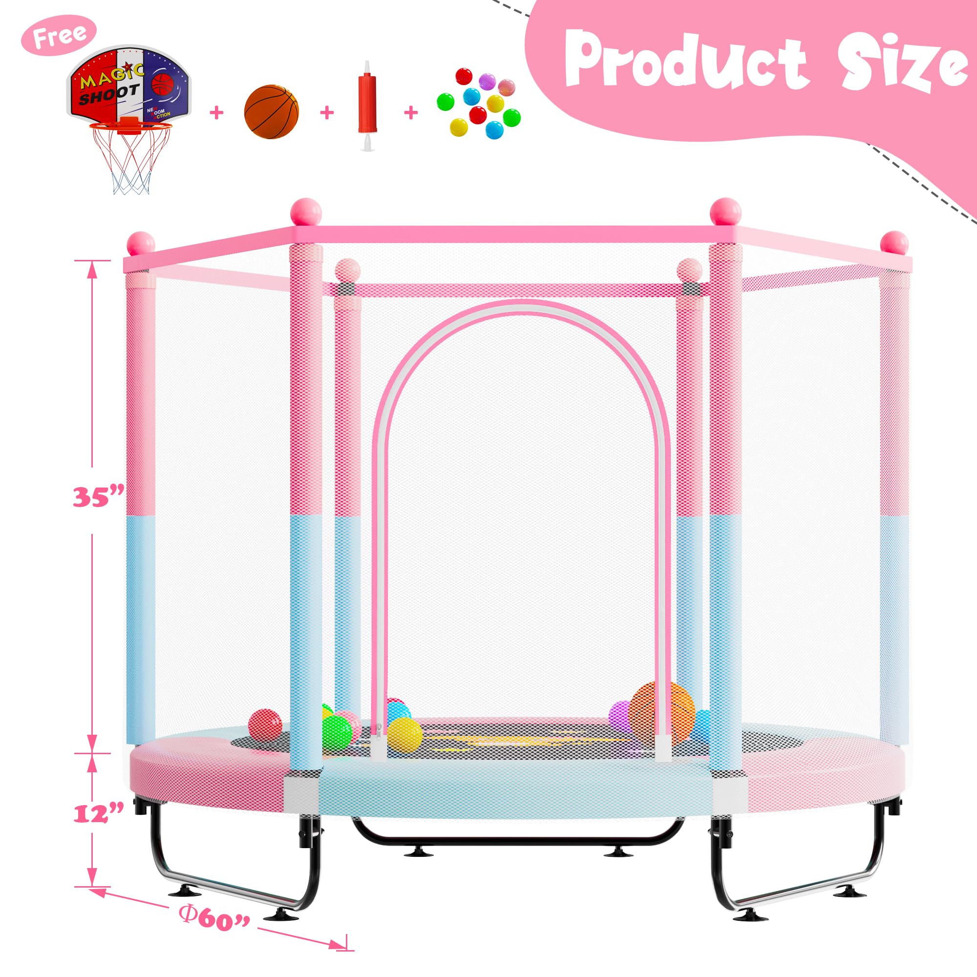 VGMiu 5-ft. Kids’ Trampoline with Enclosure - John Pierce Auto Care