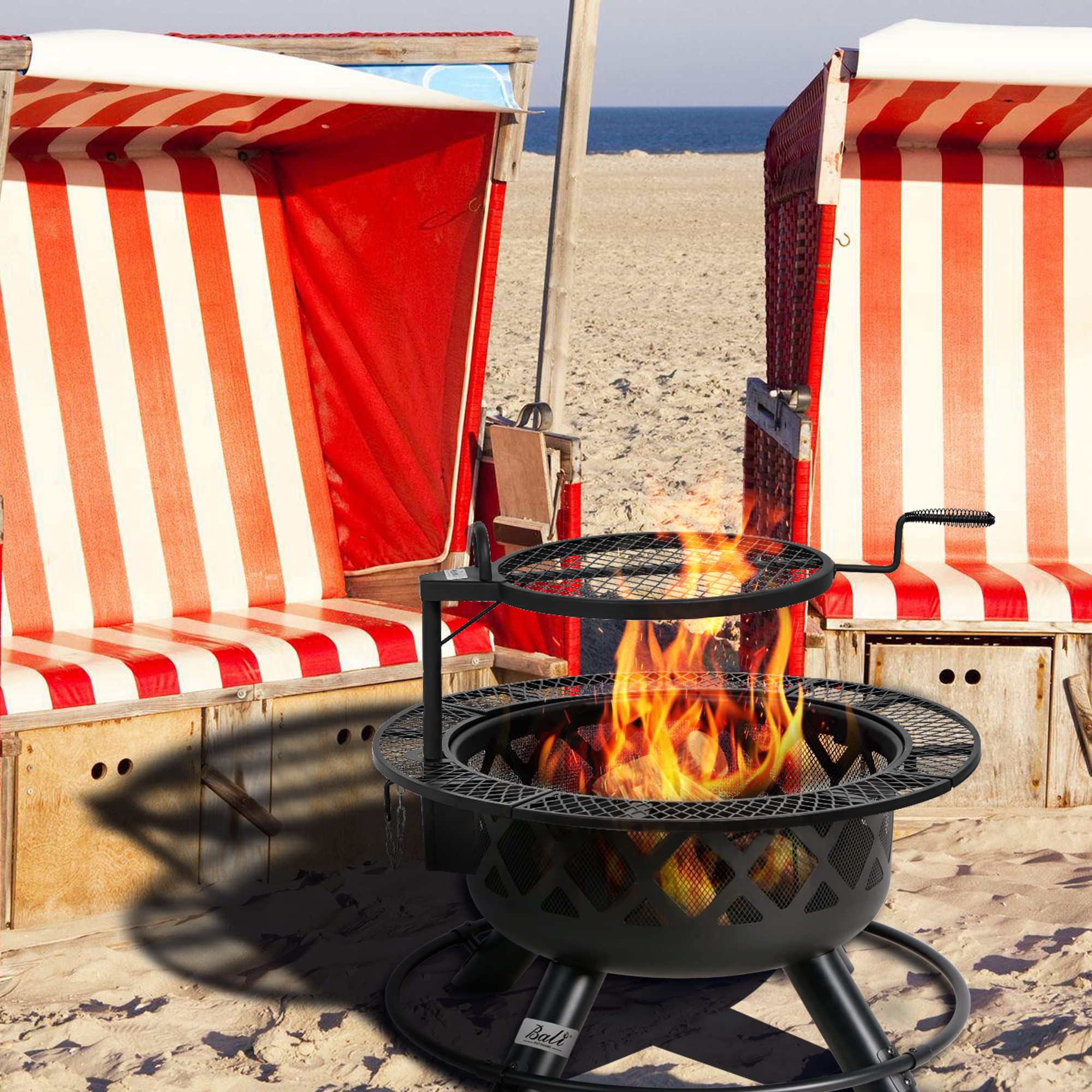 BALI OUTDOORS 32-Inch Wood Burning Fire Pit with Grill Grate - John Pierce Auto Care