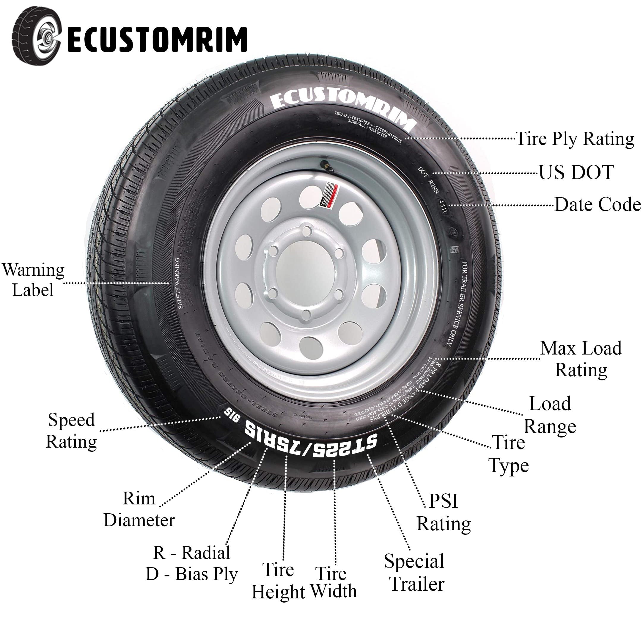 ST205/75D14 Radial Trailer Tire on Galvanized 5-Lug Wheel - John Pierce Auto Care