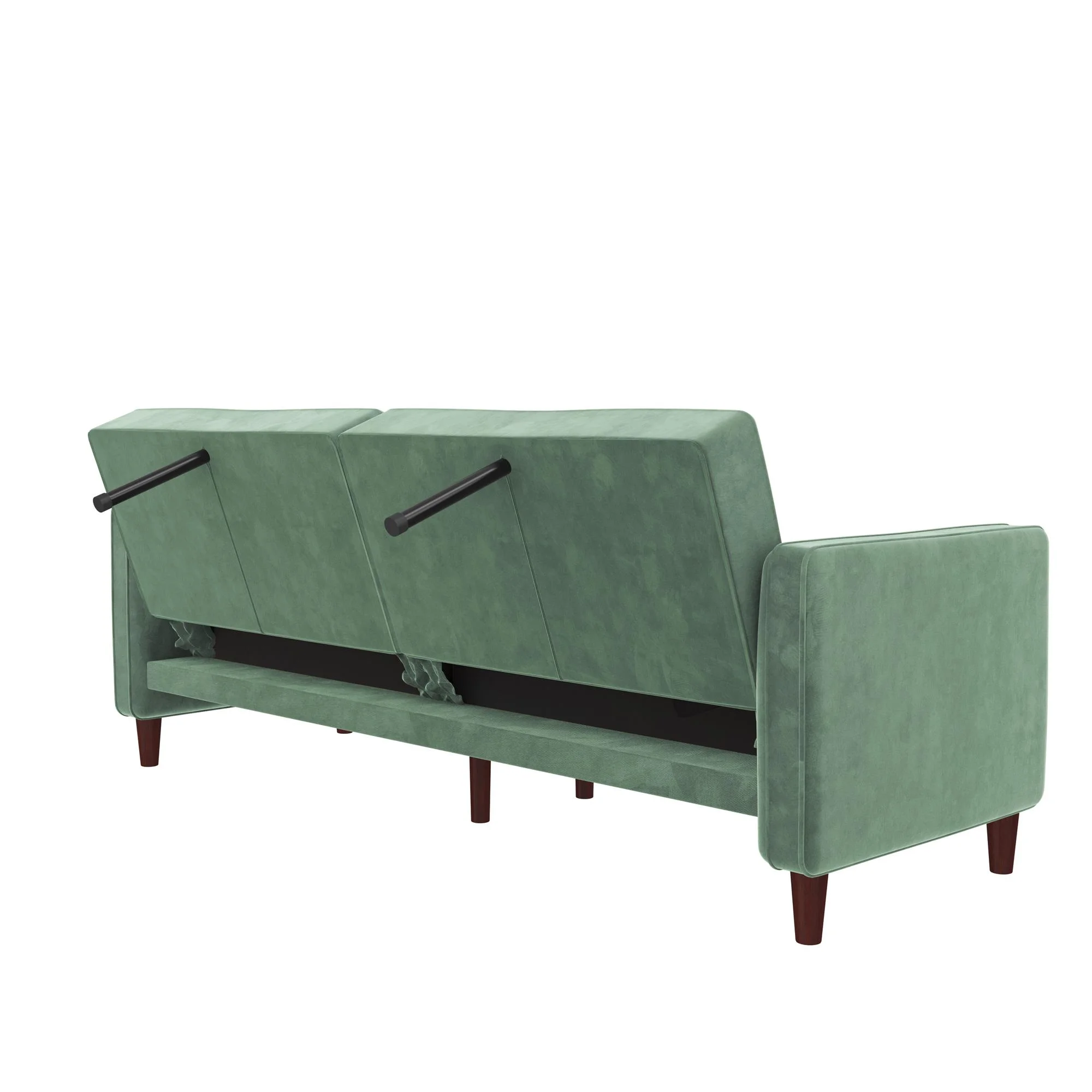 DHP Pin Tufted Transitional Futon, Light Green Velvet - John Pierce Auto Care