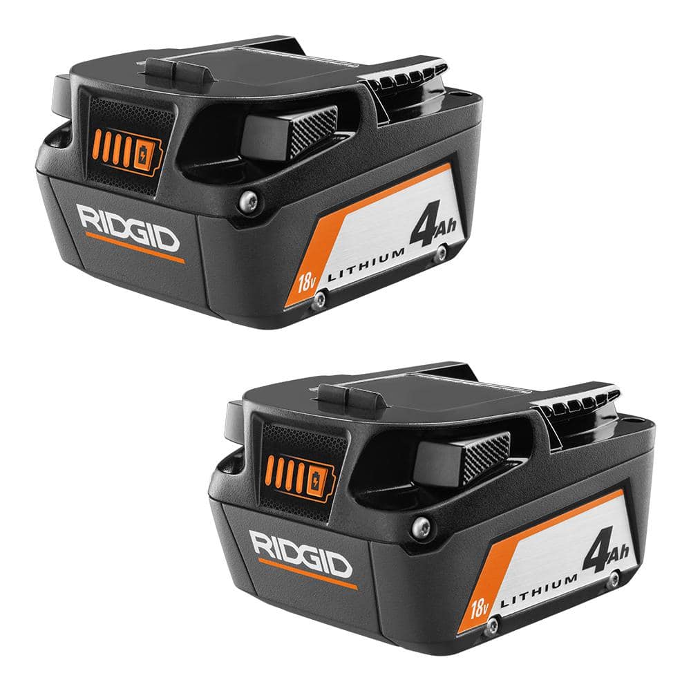 Ridgid 18V Lithium-Ion 4.0Ah Rechargeable Battery Pack (2-Pack) - John Pierce Auto Care